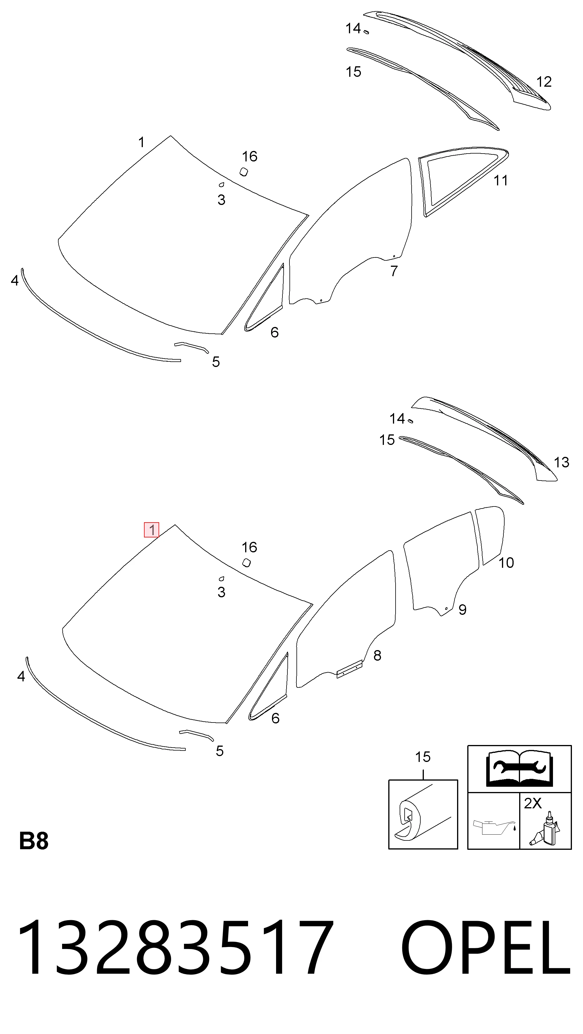 Opel Corsa  (2006 - 2015) Ön cam fiyatı
