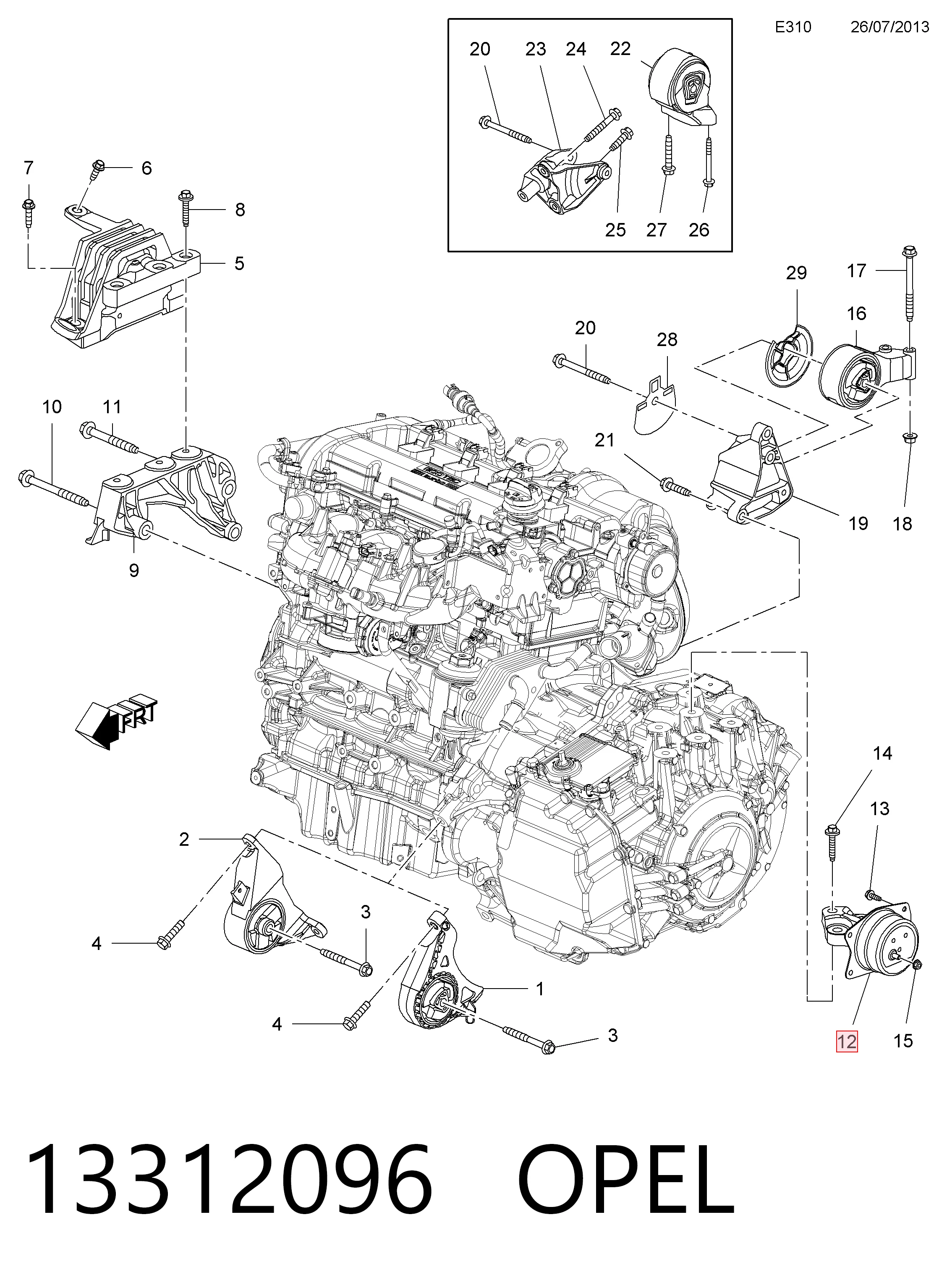 Opel Insignia  (2008 - 2017) Sol motor takozu (dayanağı) 