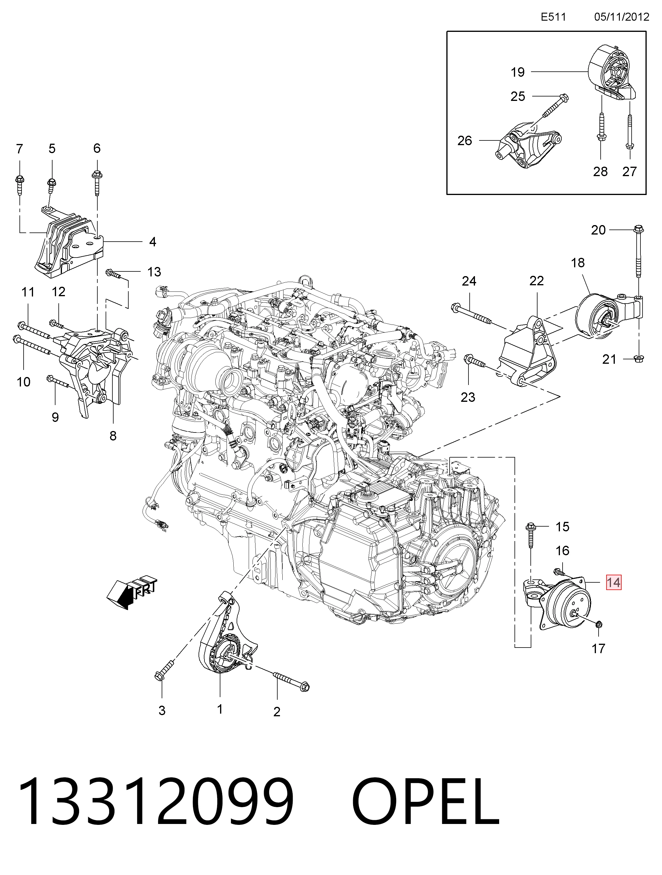 Opel Insignia A Sol motor takozu fiyatı