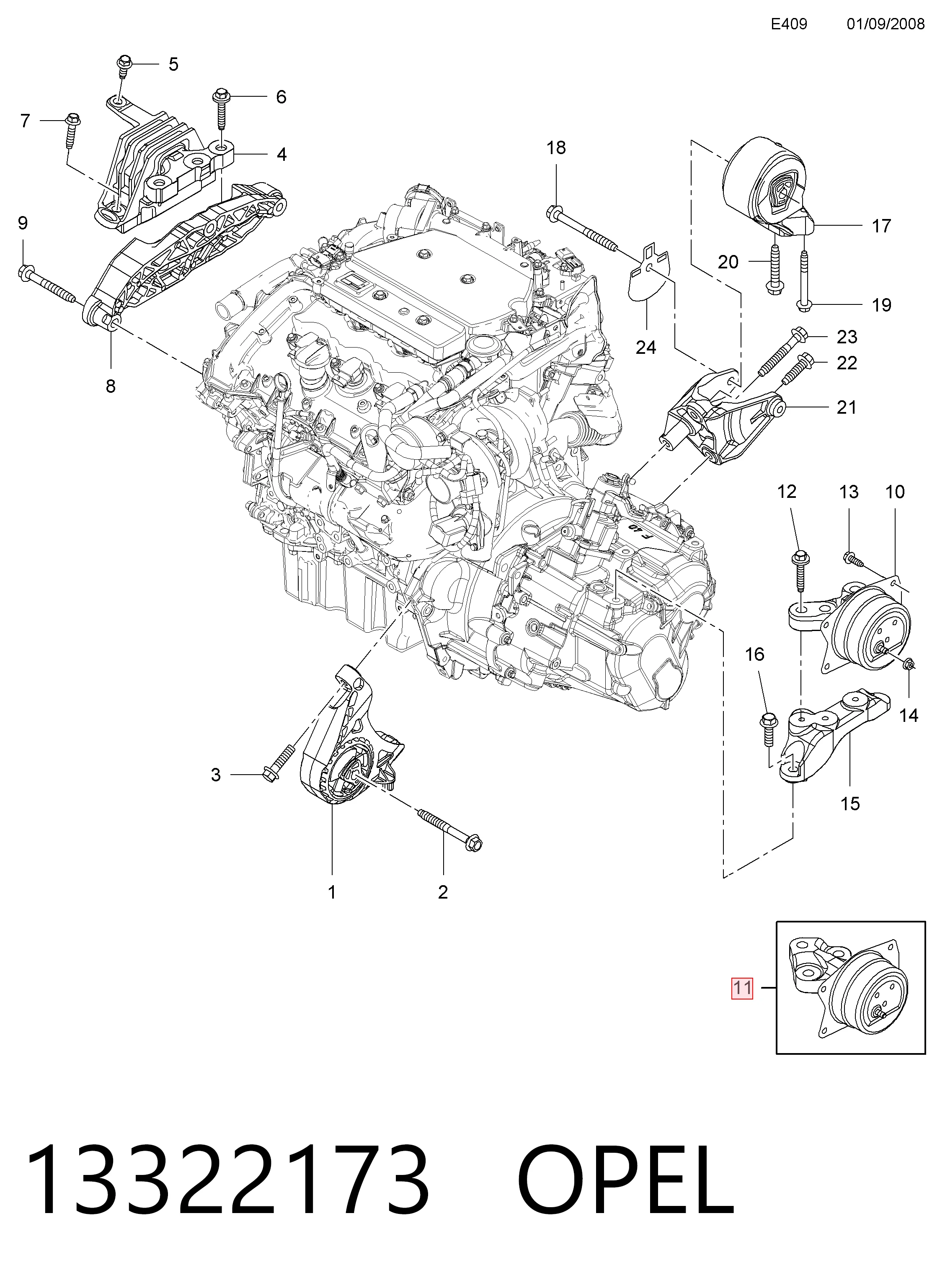 Opel Insignia  (2008 - 2017) Sol motor takozu (dayanağı) fiyatları
