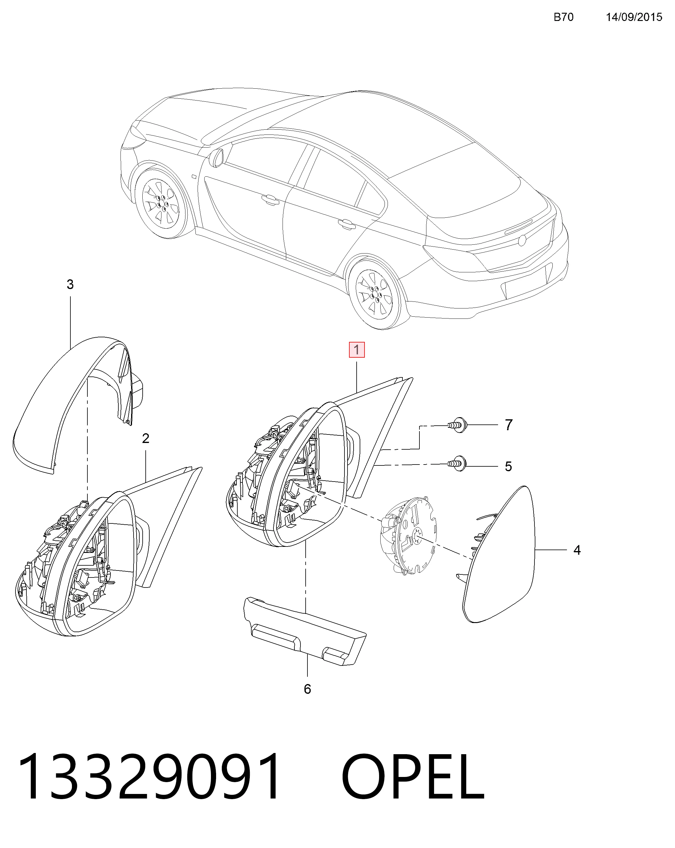 Opel Insignia A Yan ayna Türkiye fiyatı