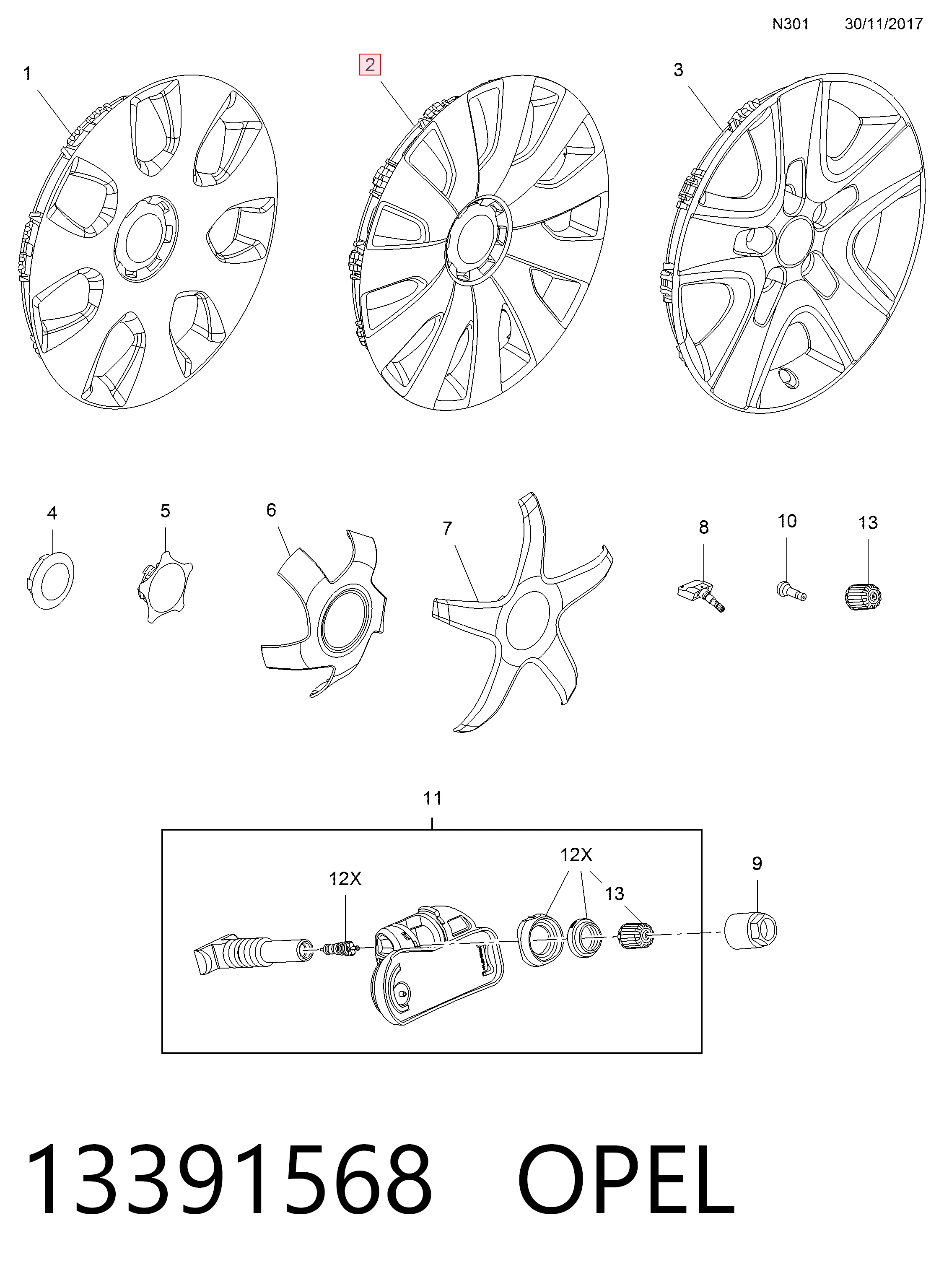 Opel Astra  Jant kapağı