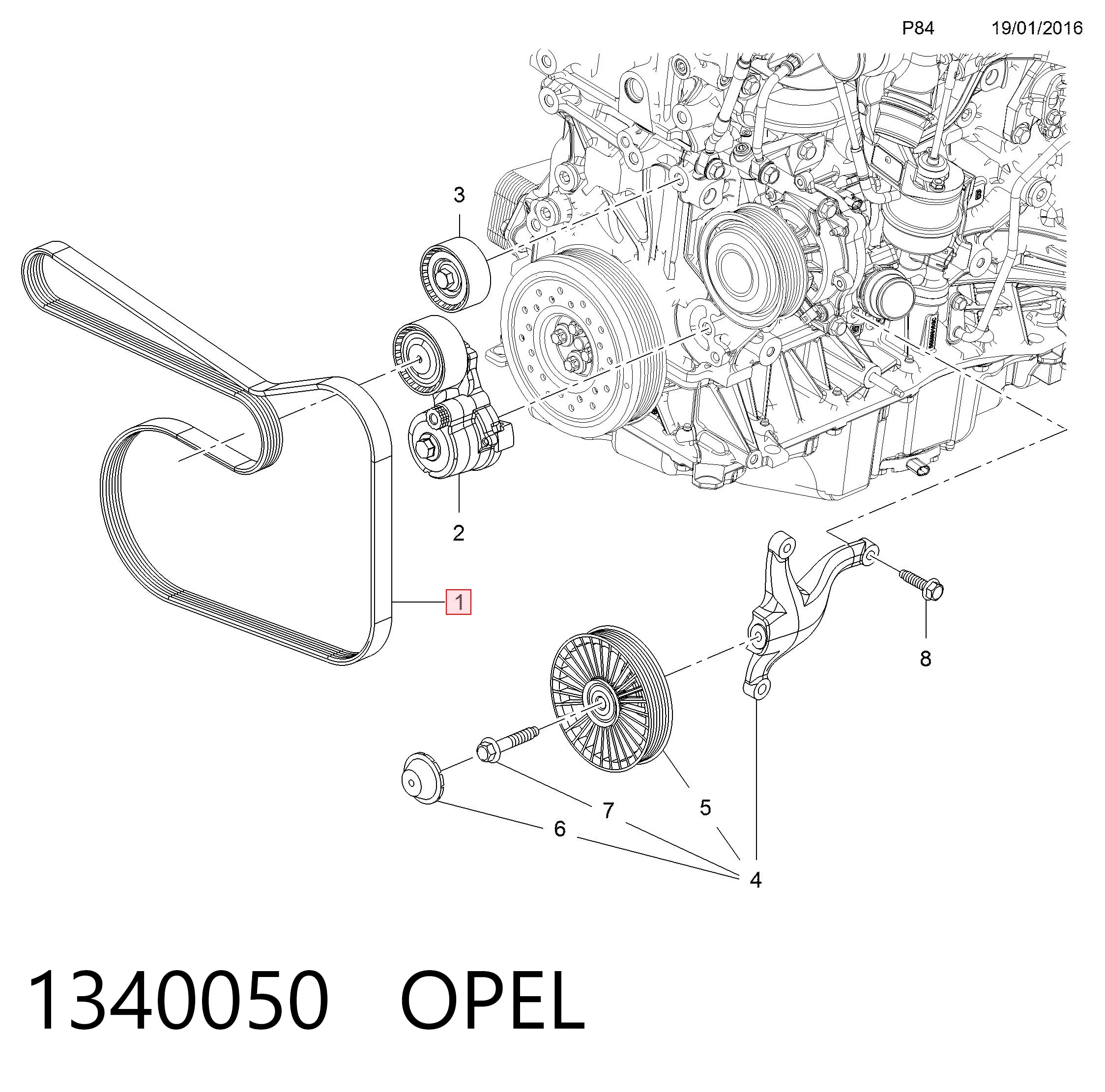 Opel Astra K şarj dinamosu kayışı