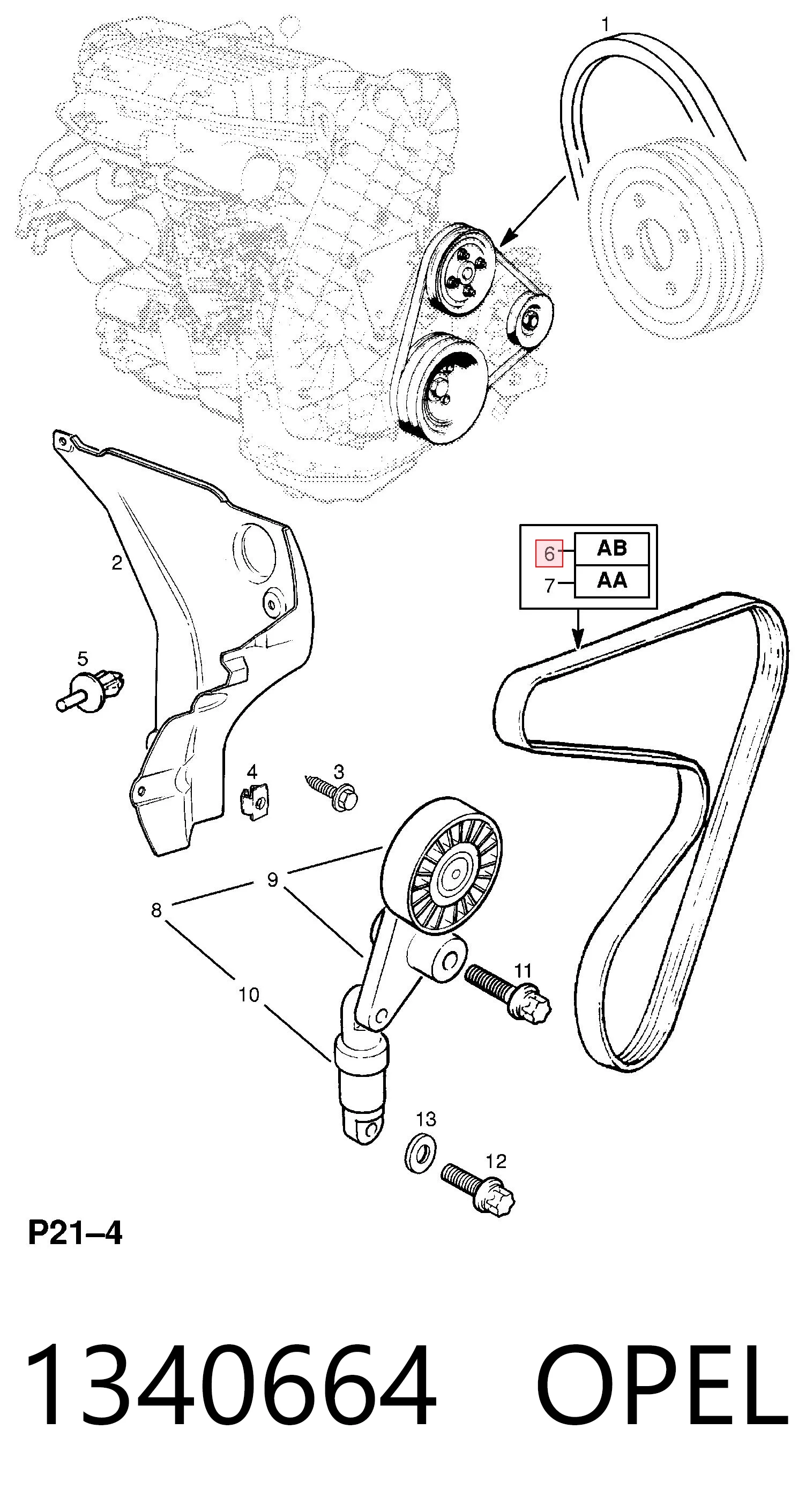 Opel Corsa B şarj dinamosu kayışı