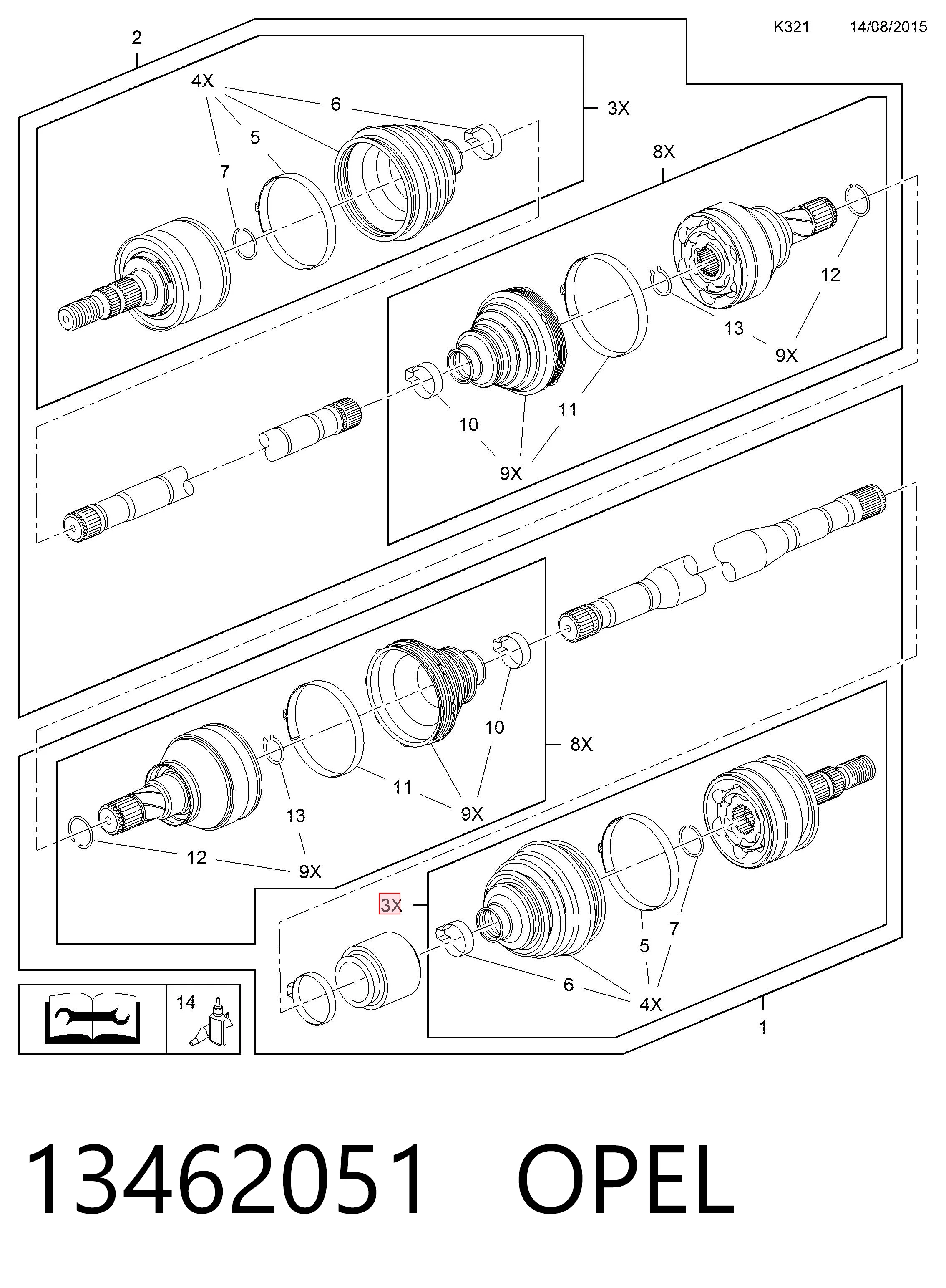 Opel Astra  Dış aks kafası