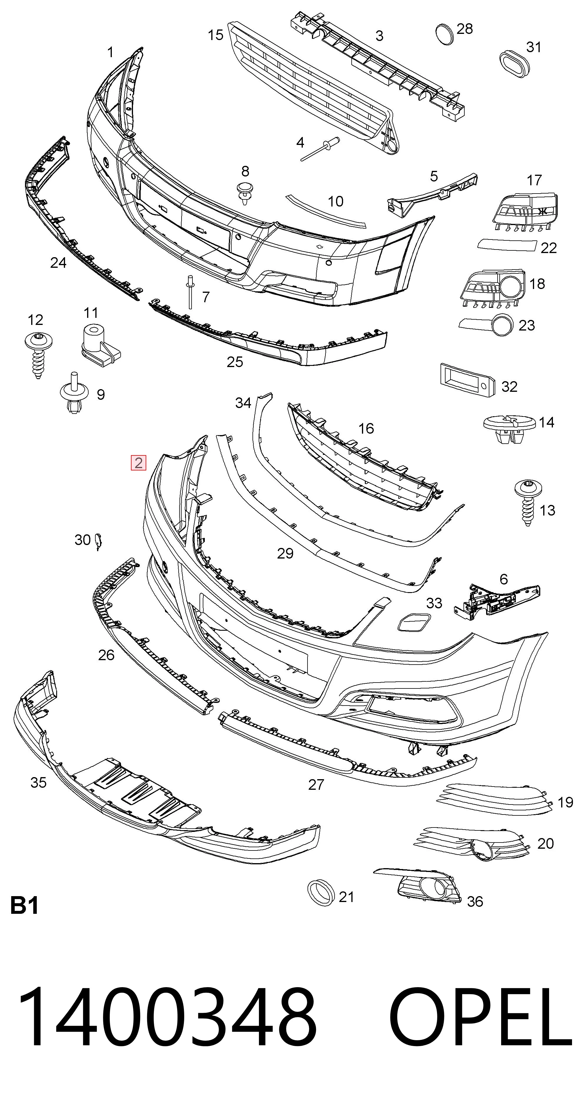 Opel Vectra  (2002 - 2008) Ön tampon çıkma