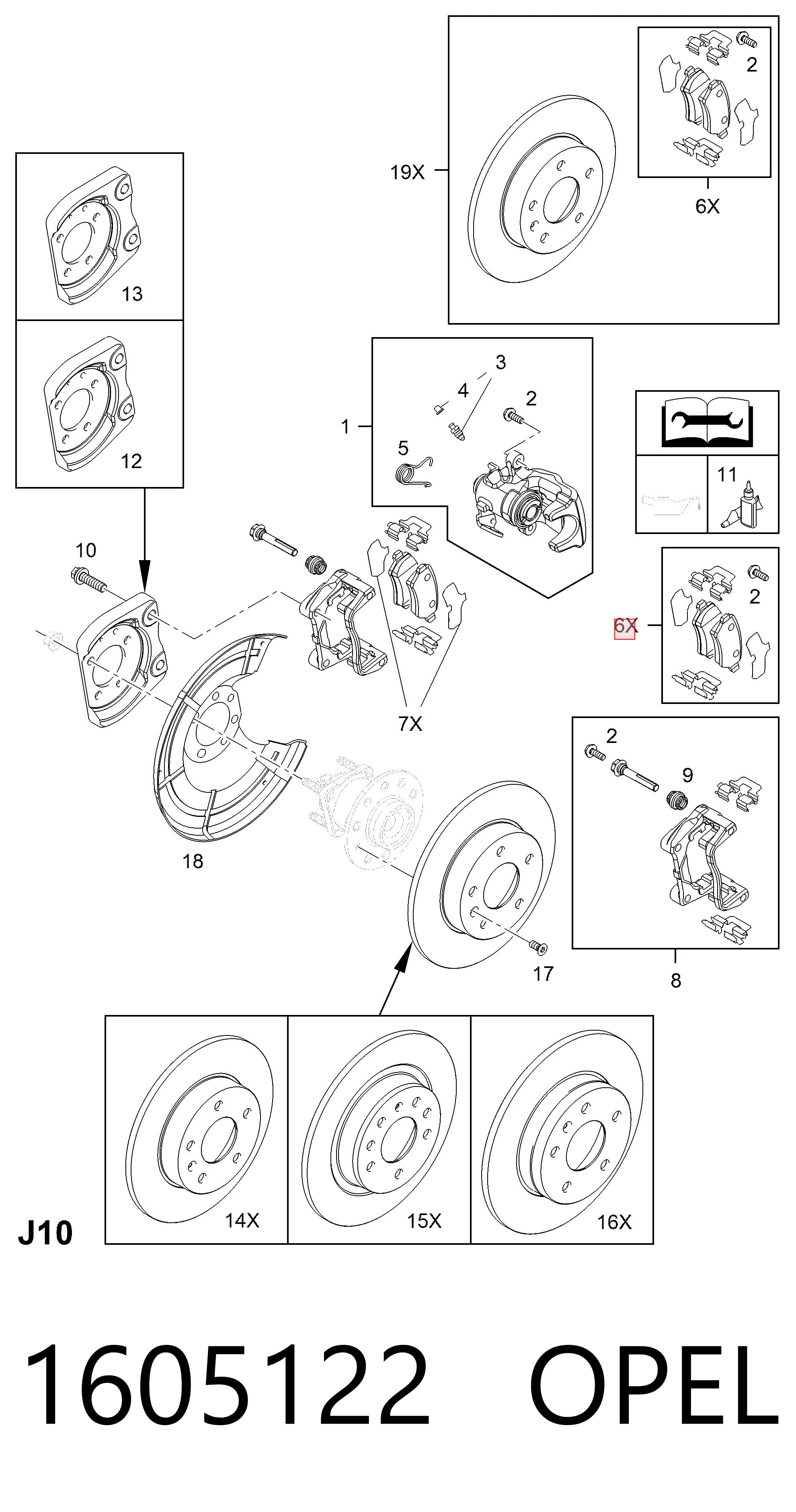 Opel Astra  Arka fren balatası