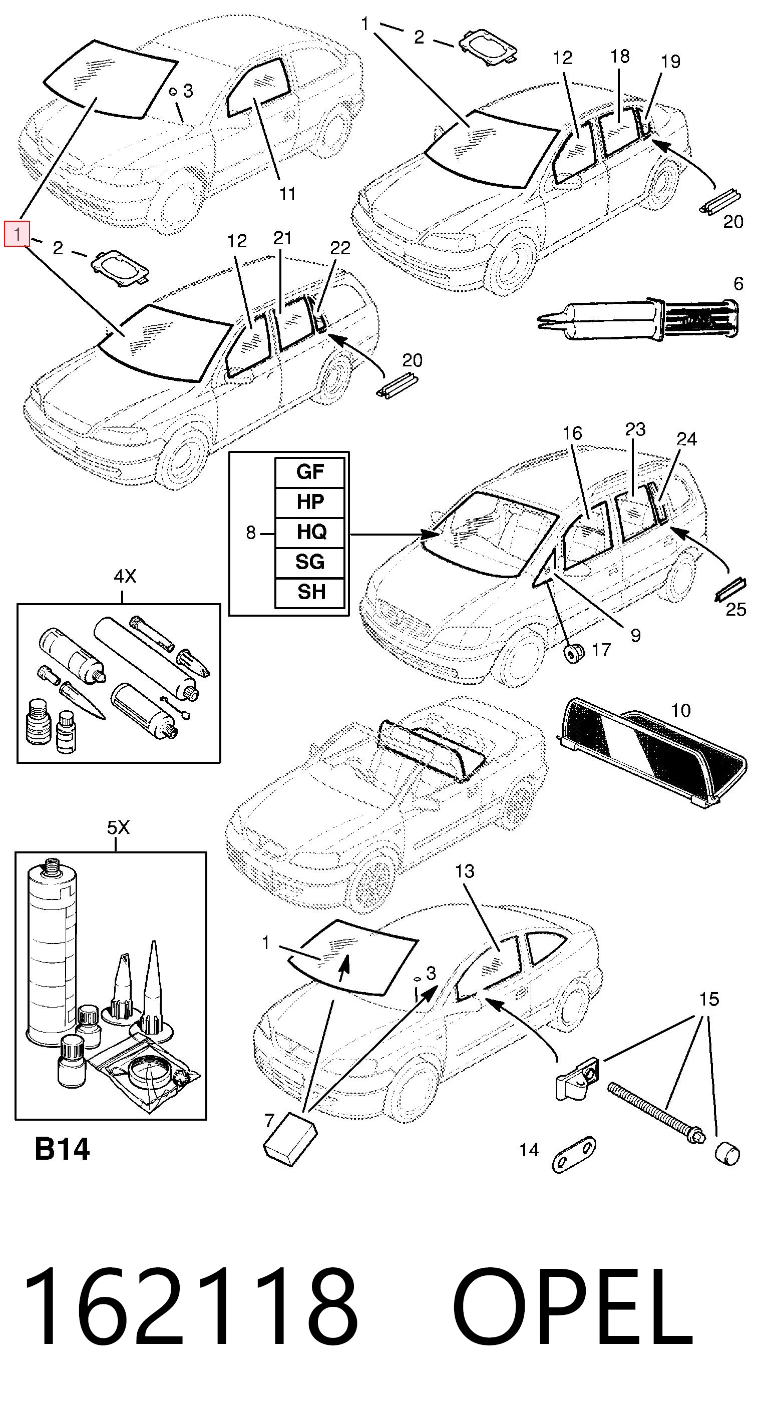 Opel Astra  (1998 - 2009) Ön cam fiyatı