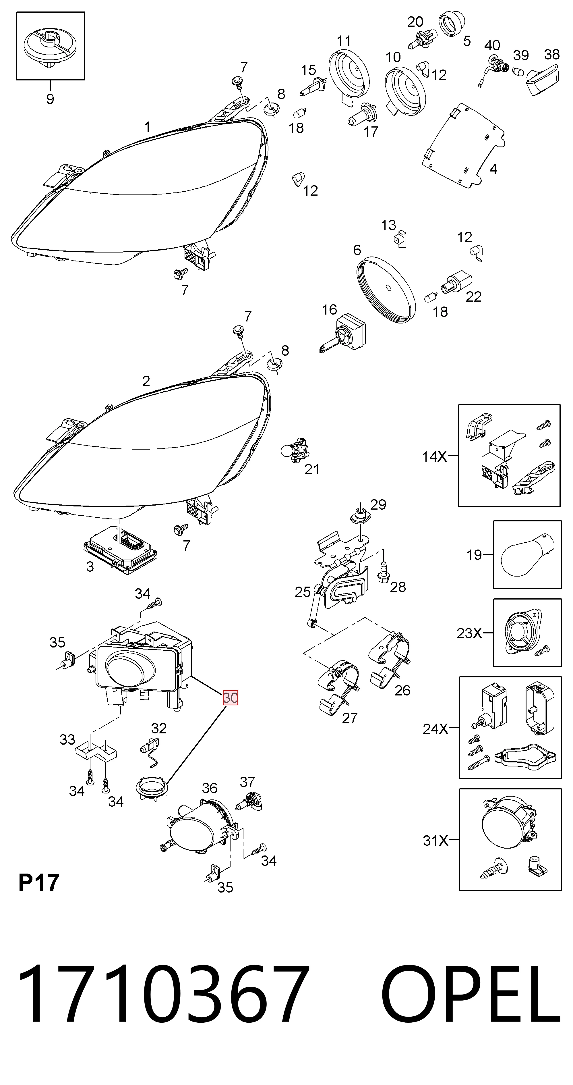 Opel Astra H Sağ sis farı Türkiye fiyatı