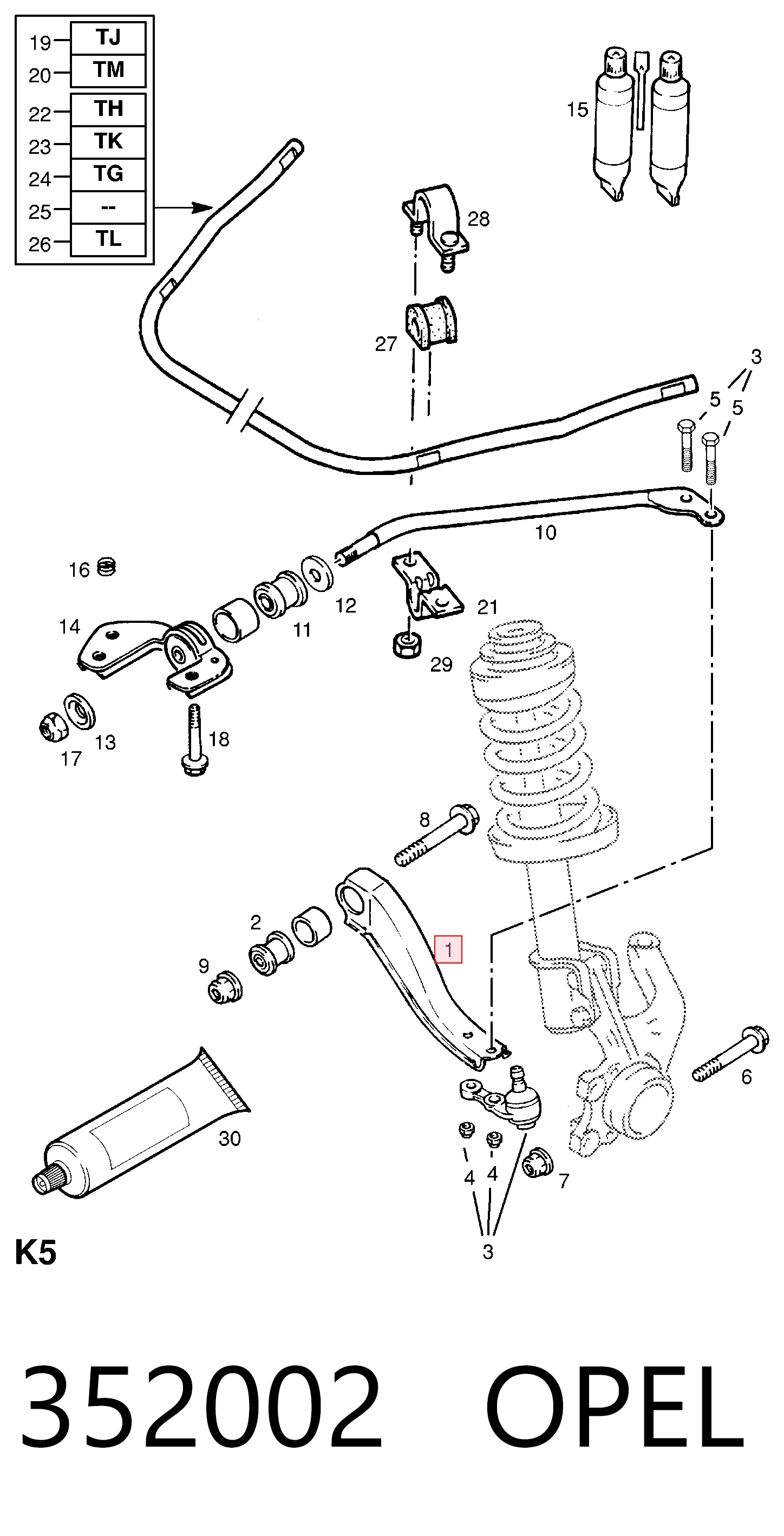 Opel Corsa  (1993 - 2009) Ön süspansiyon alt sağ salıncak fiyatları
