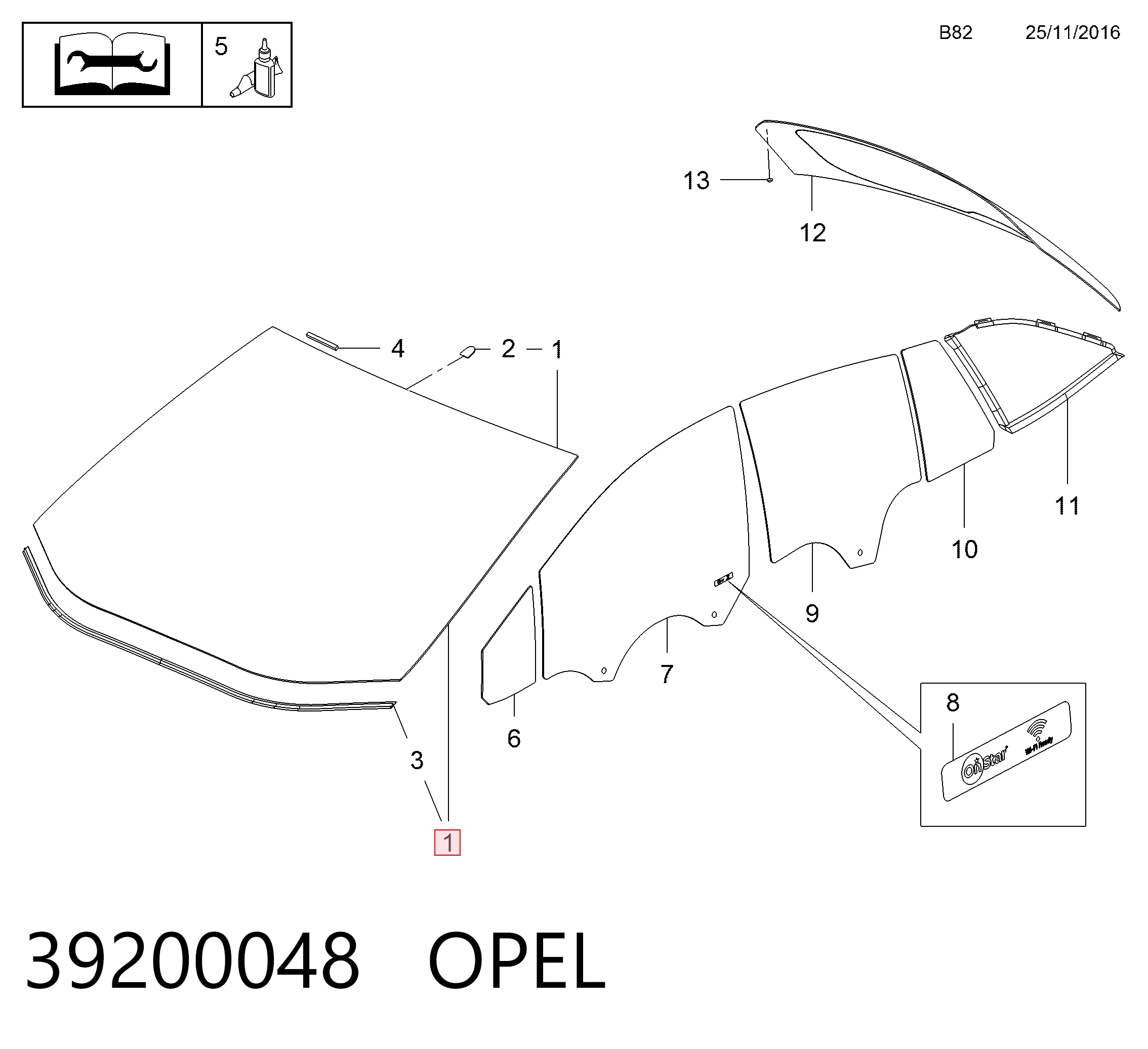 Opel Astra  (2015 - 2022) Ön cam fiyatı