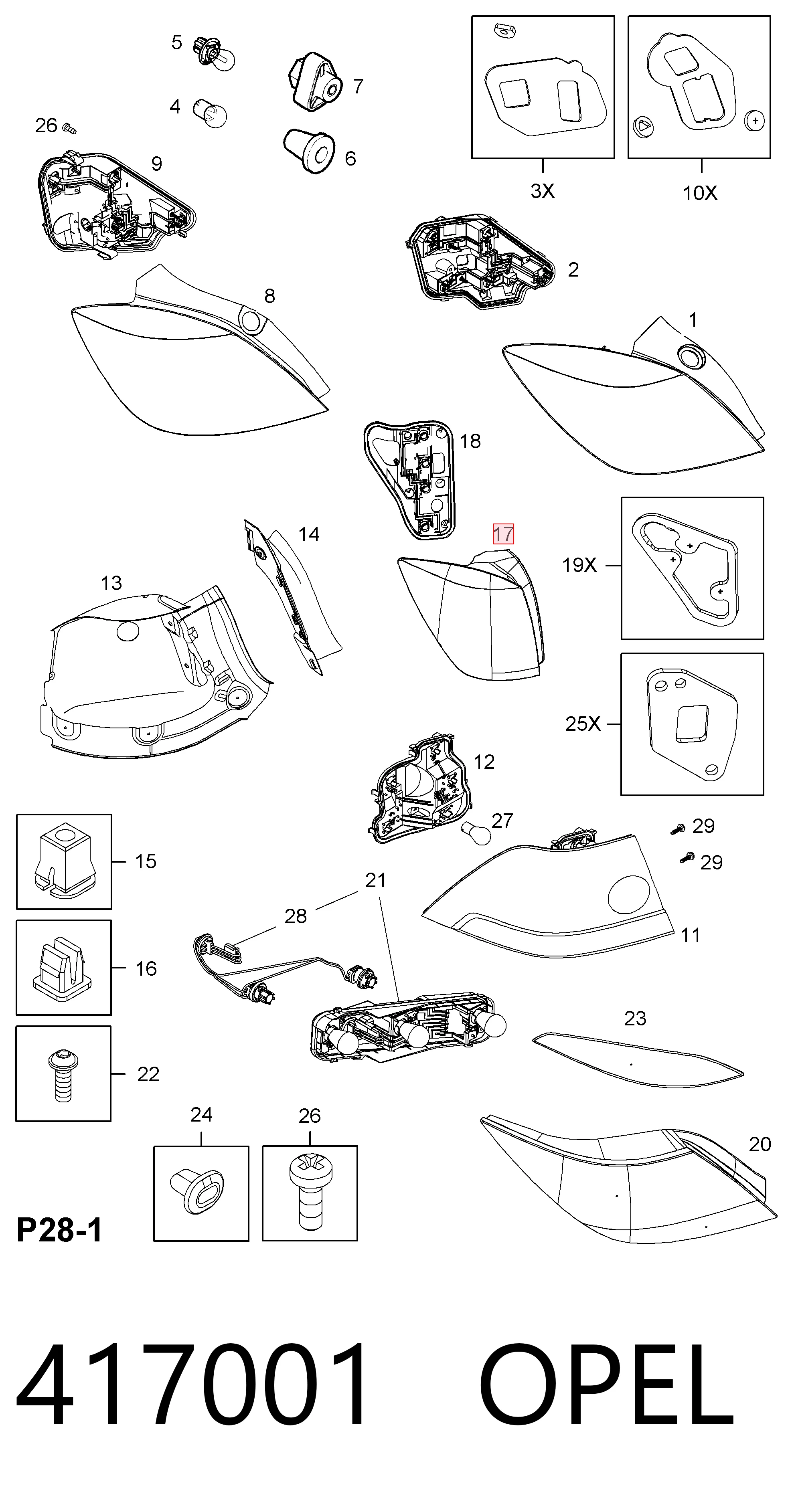 Opel Astra  (2004 - 2014) Sol arka stop lambası satın al