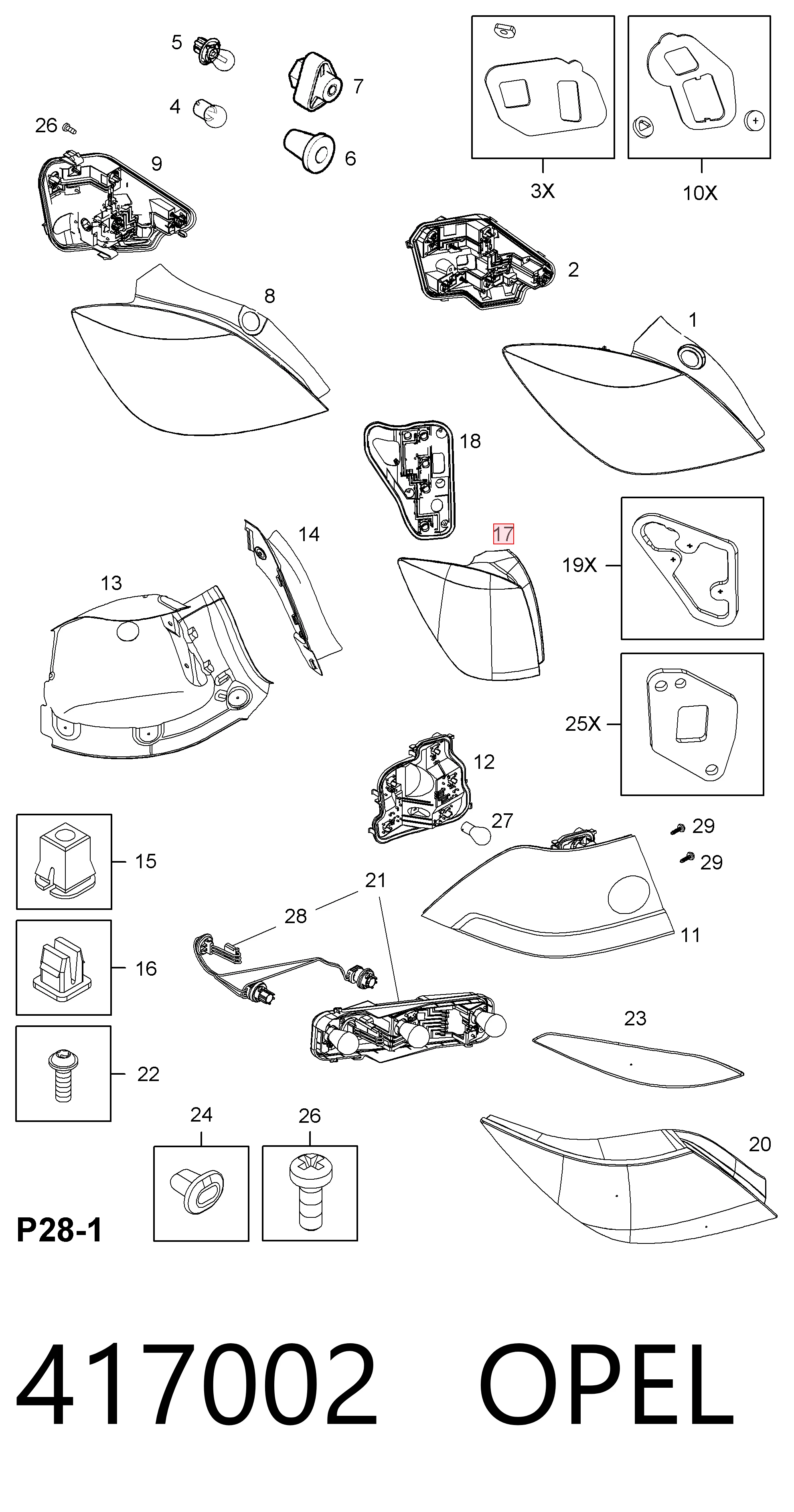 Opel Astra  (2004 - 2014) Sağ arka stop lambası fiyatları