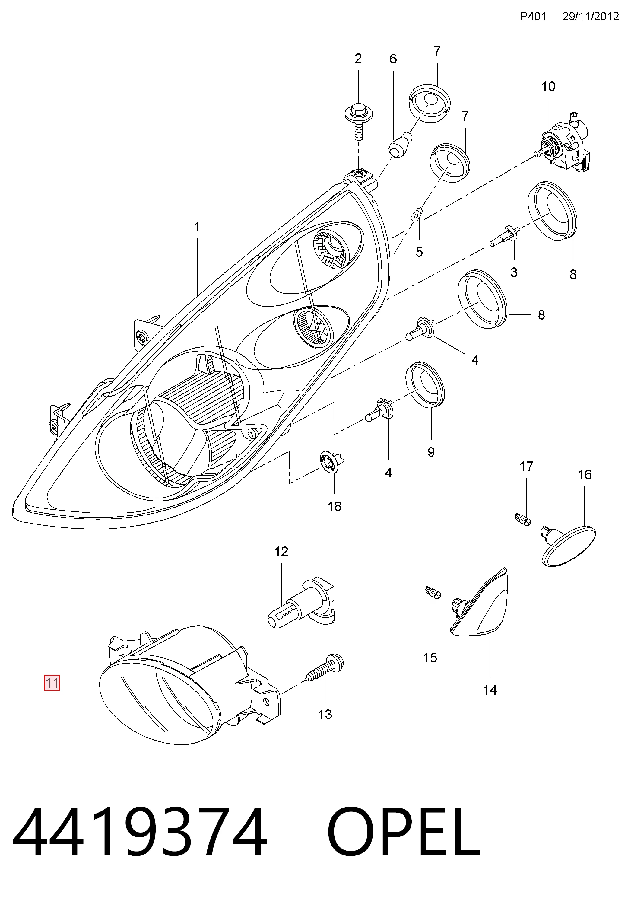 Qashqai I off-road vehicle (J10) (2006 - 2013) Sol sis farı