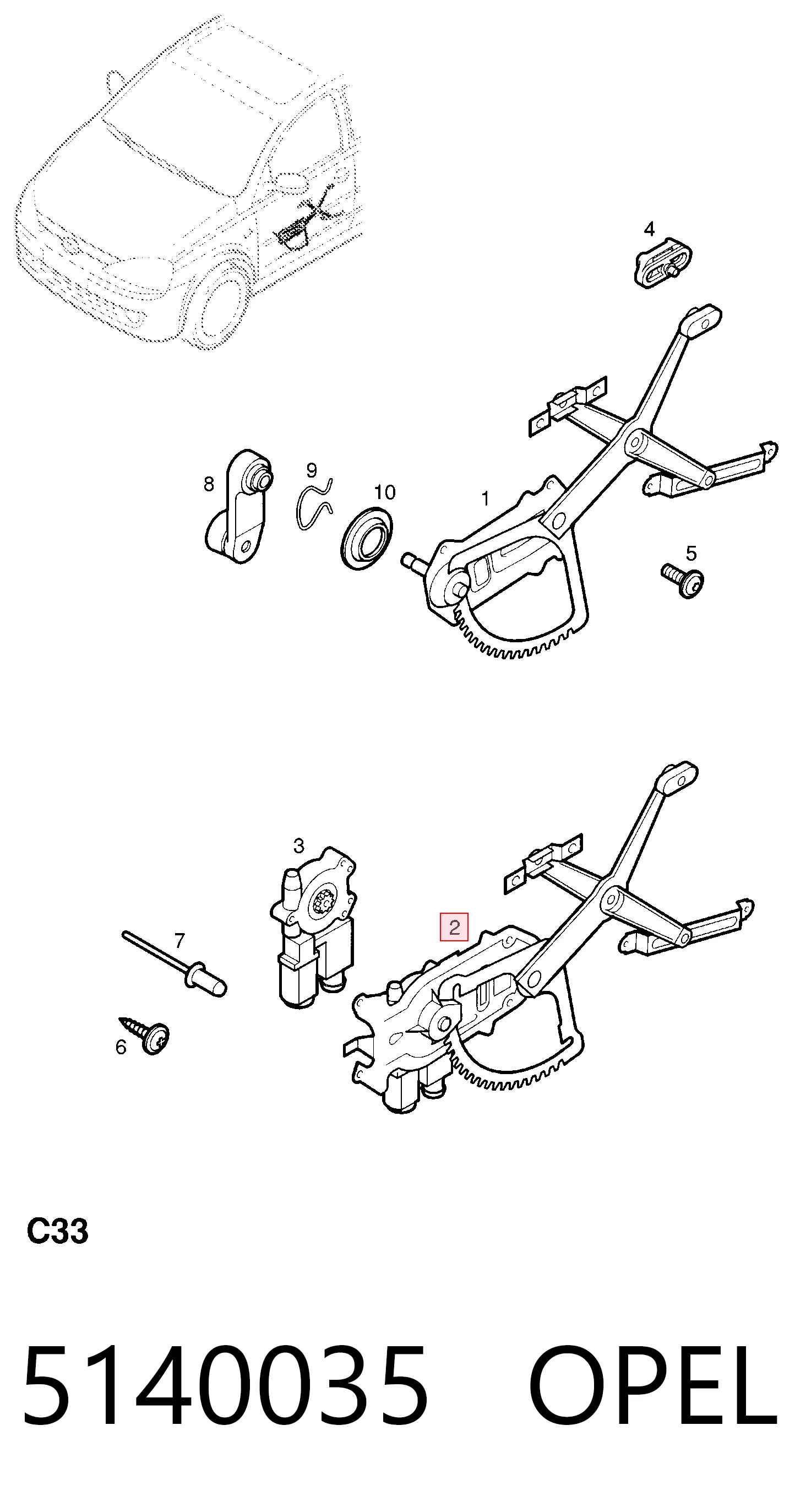 Corsa C hatchback (F08, F68) (2000 - 2006) Sol Ön cam krikosu