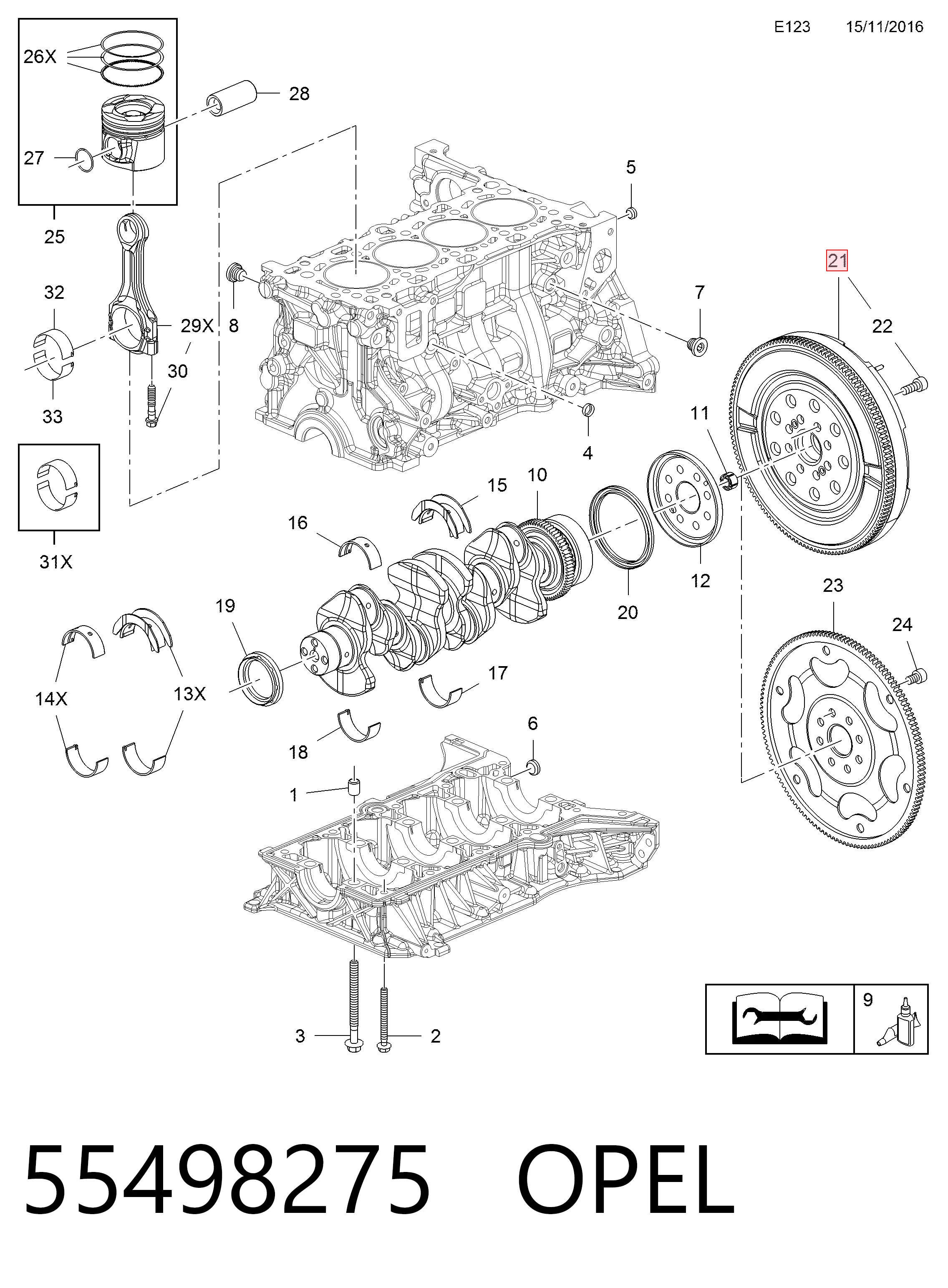 Opel Insignia  (2008 - 2017) Motor volanı çıkma