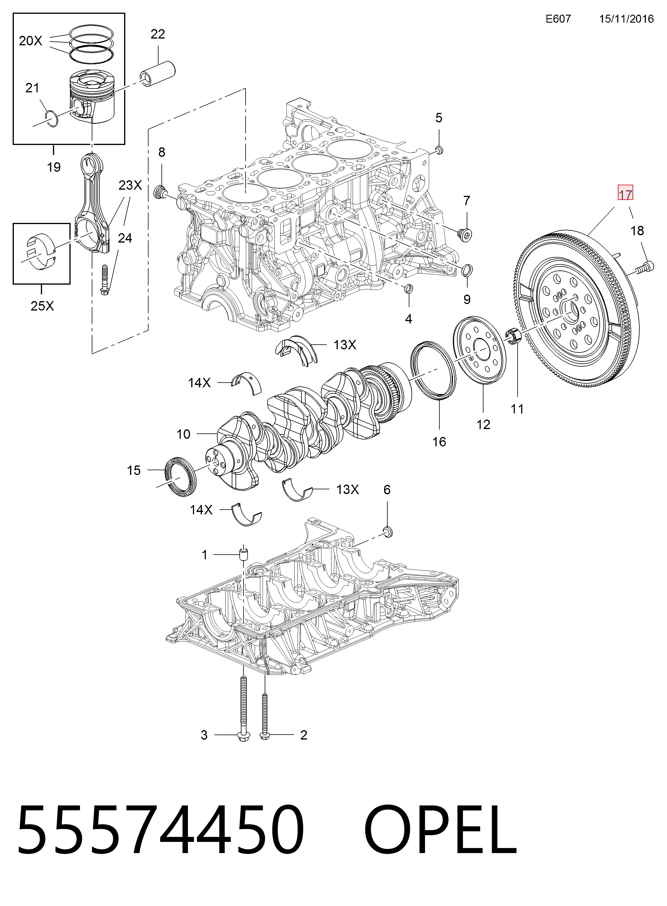 Opel Insignia  (2008 - 2017) Motor volanı 