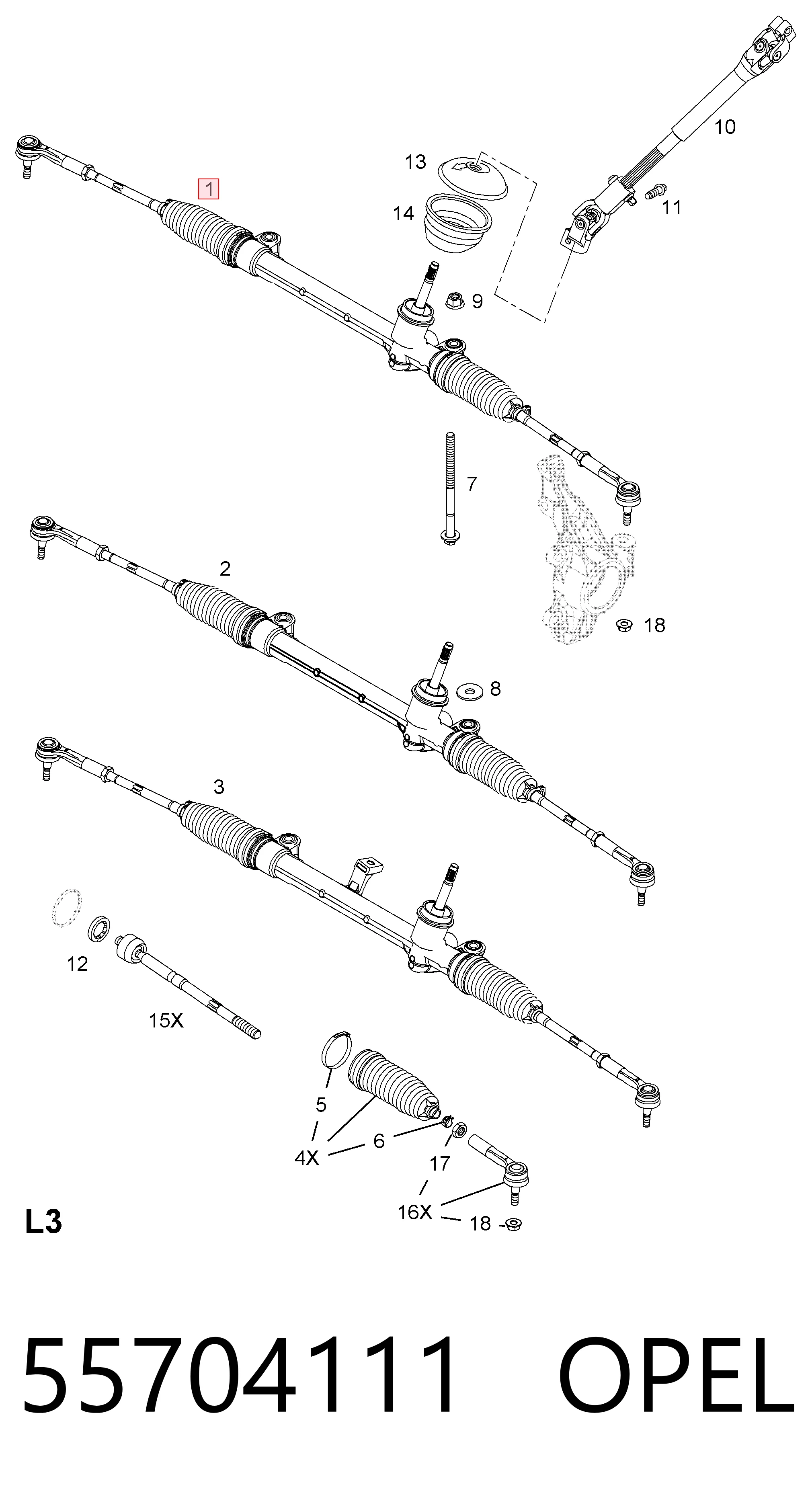 Corsa D minivan (S07) (2006 - 2015) Direksiyon kutusu
