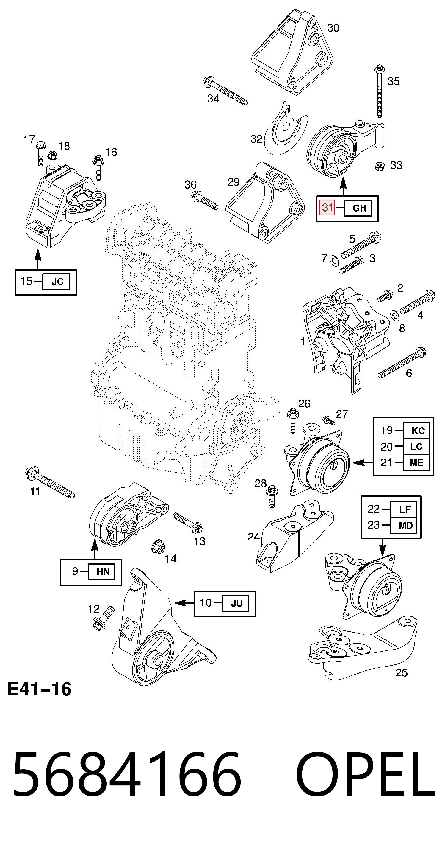 Opel Vectra C Arka motor kulağı