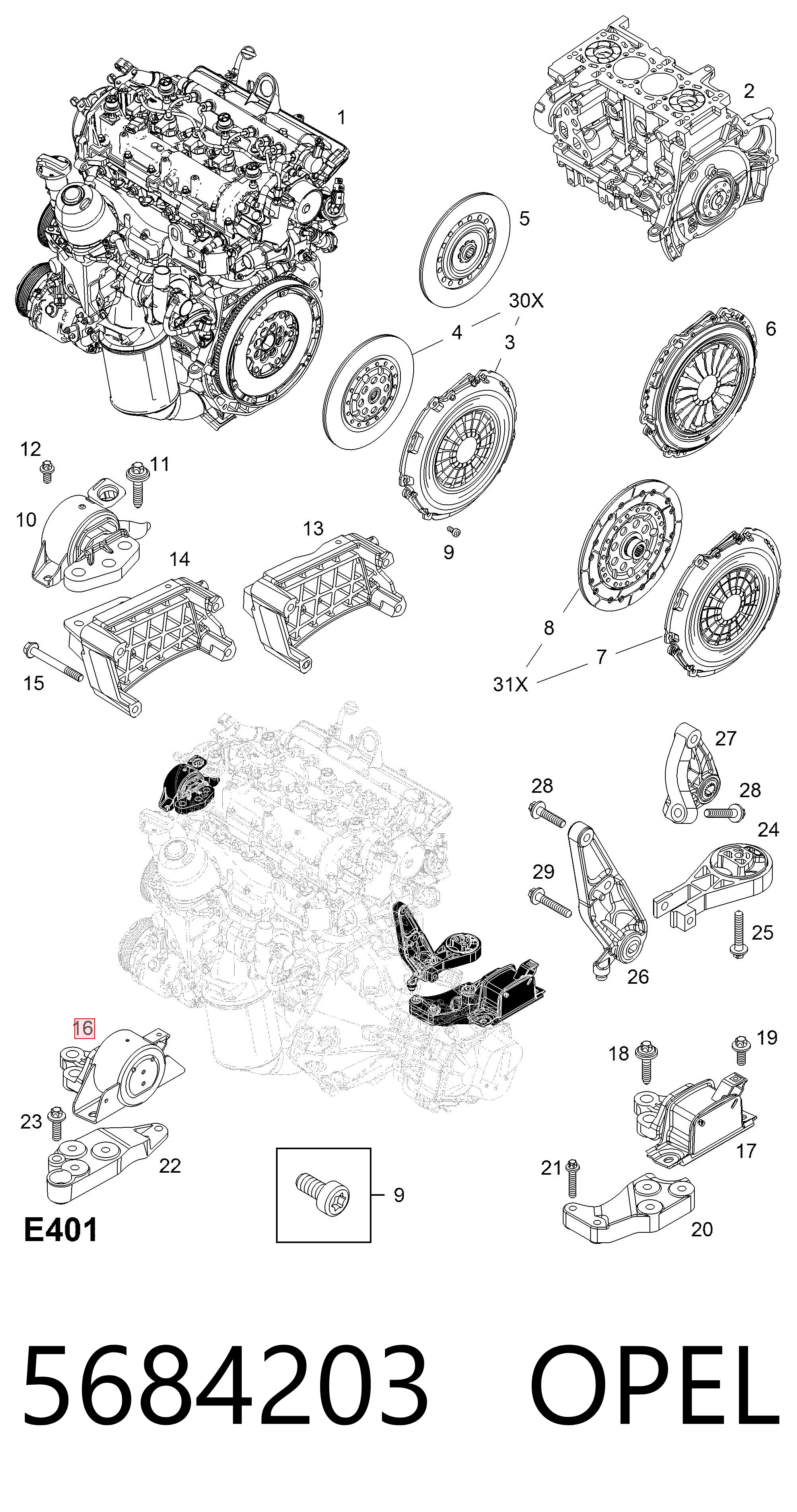 Opel Corsa  (2006 - 2015) Ön motor takozu fiyatları