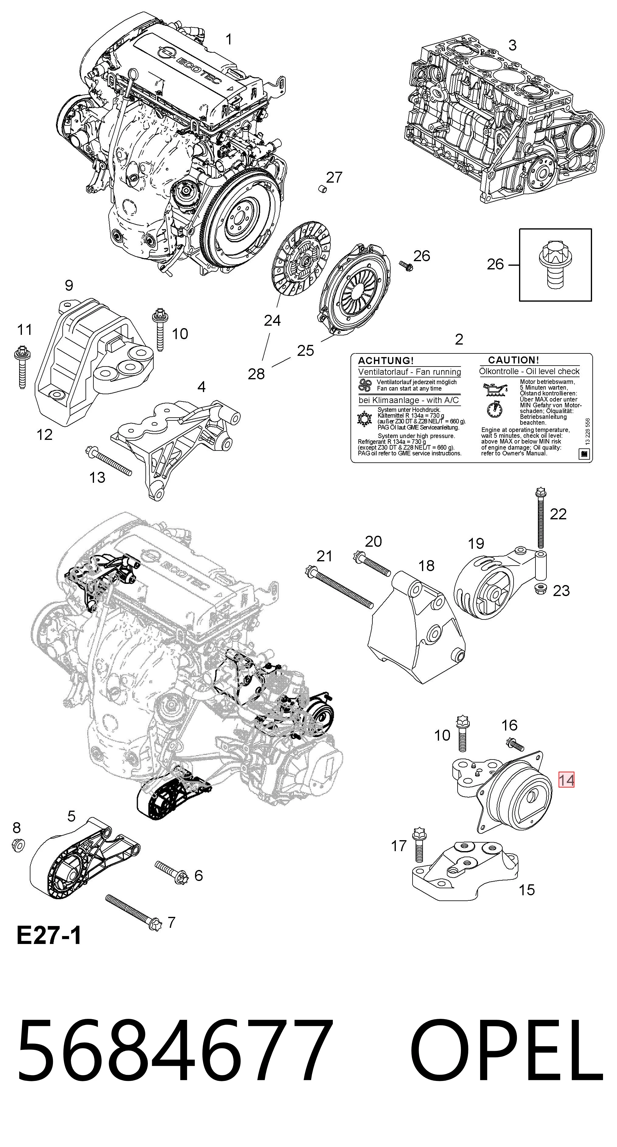 Opel Vectra  Sol Motor Kulağı