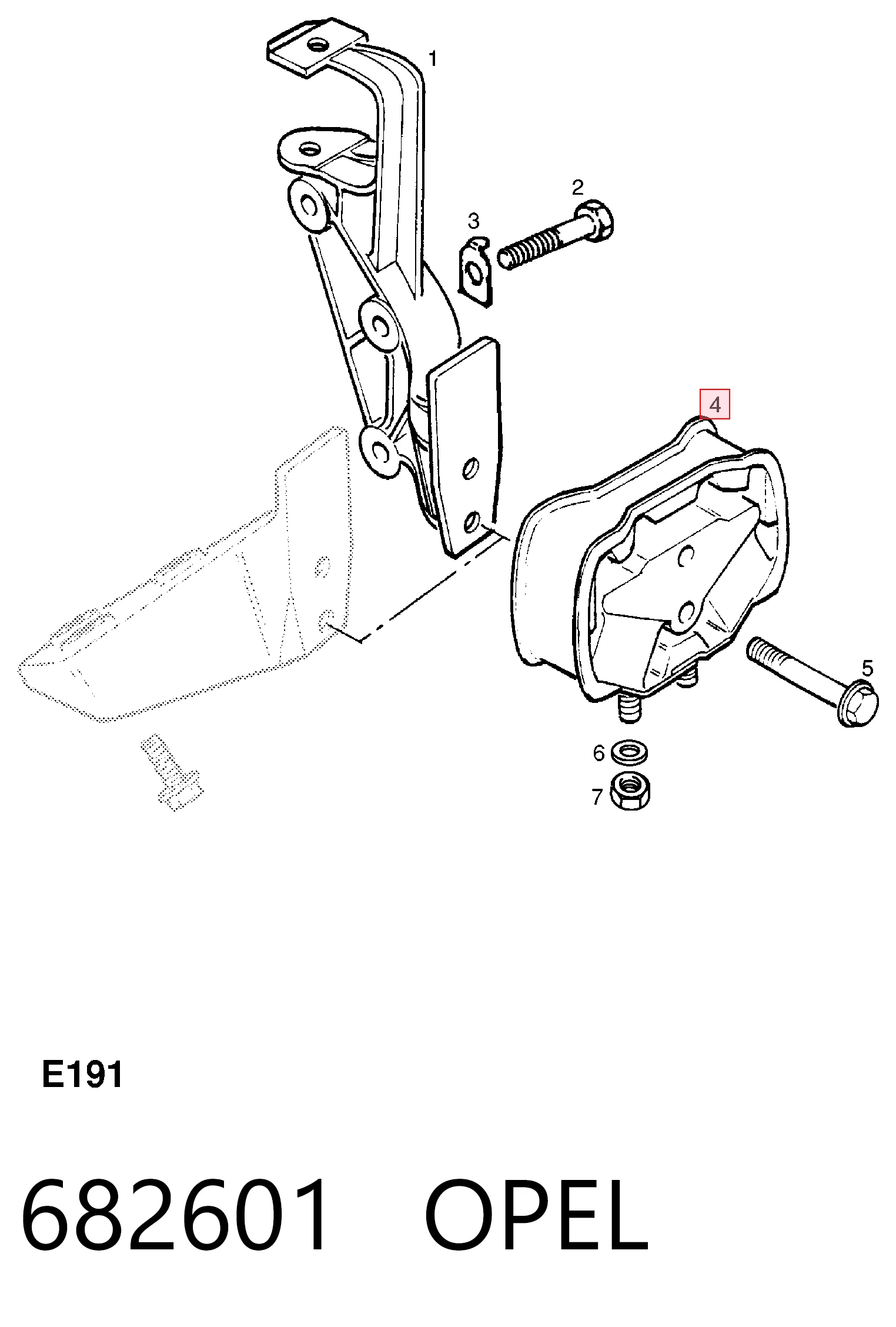 Opel Astra  (1991 - 2001) Arka motor takozu (destek) çıkma