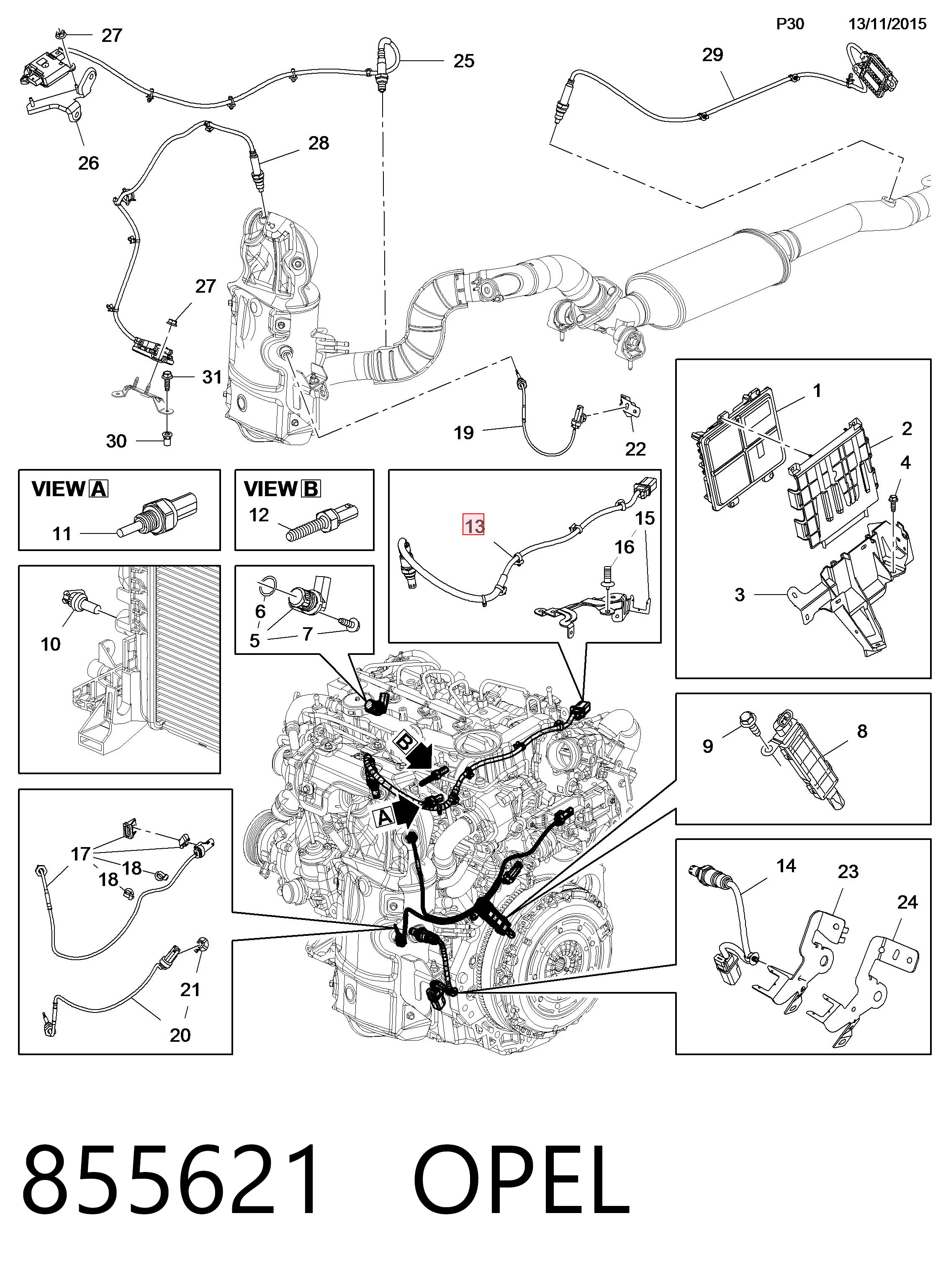 Opel Astra  (2015 - 2022) Lambda sensörü, oksijen sensörü çıkma