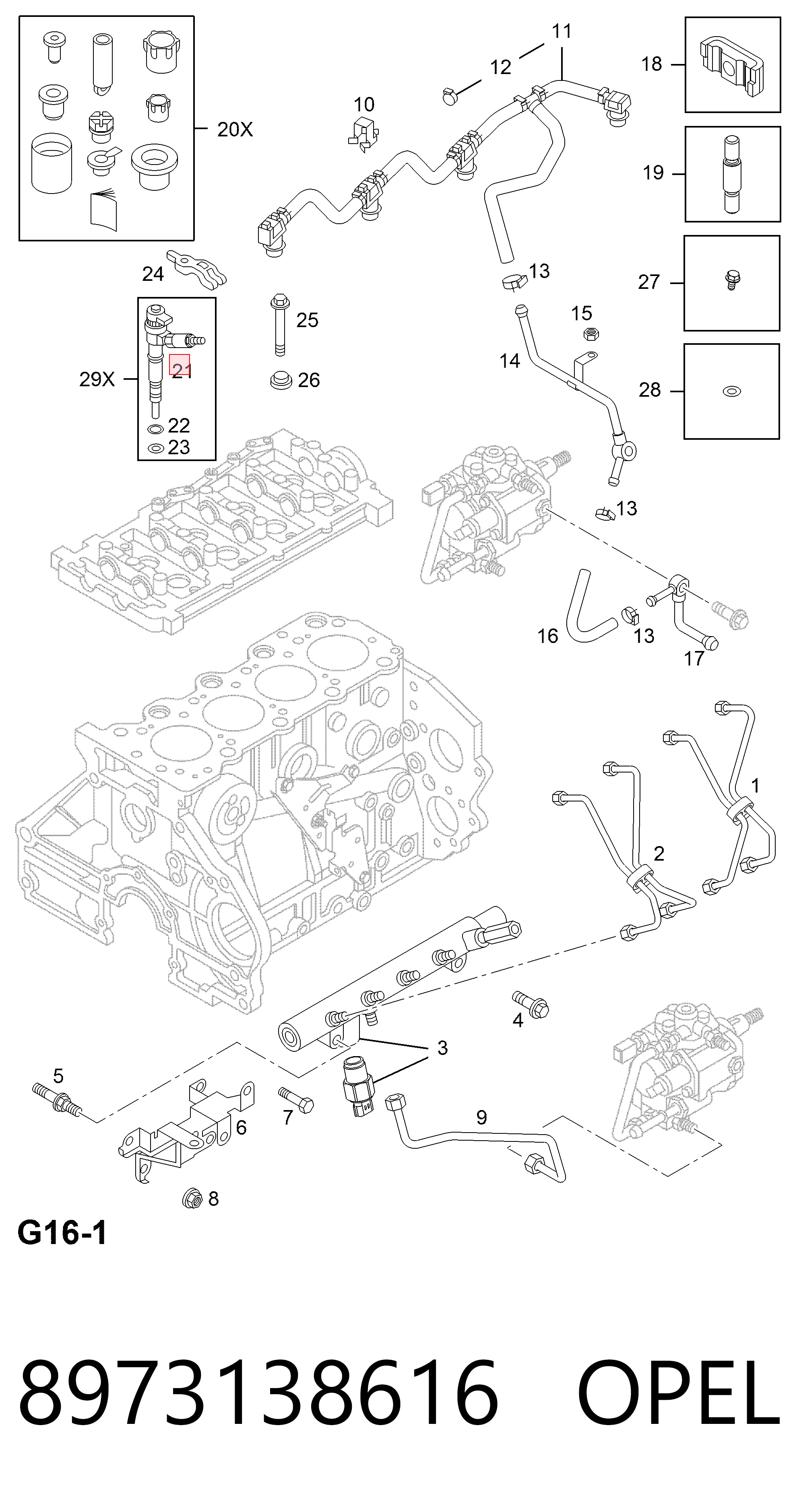 Opel Corsa  (2000 - 2006) Yakıt enjektörü çıkma