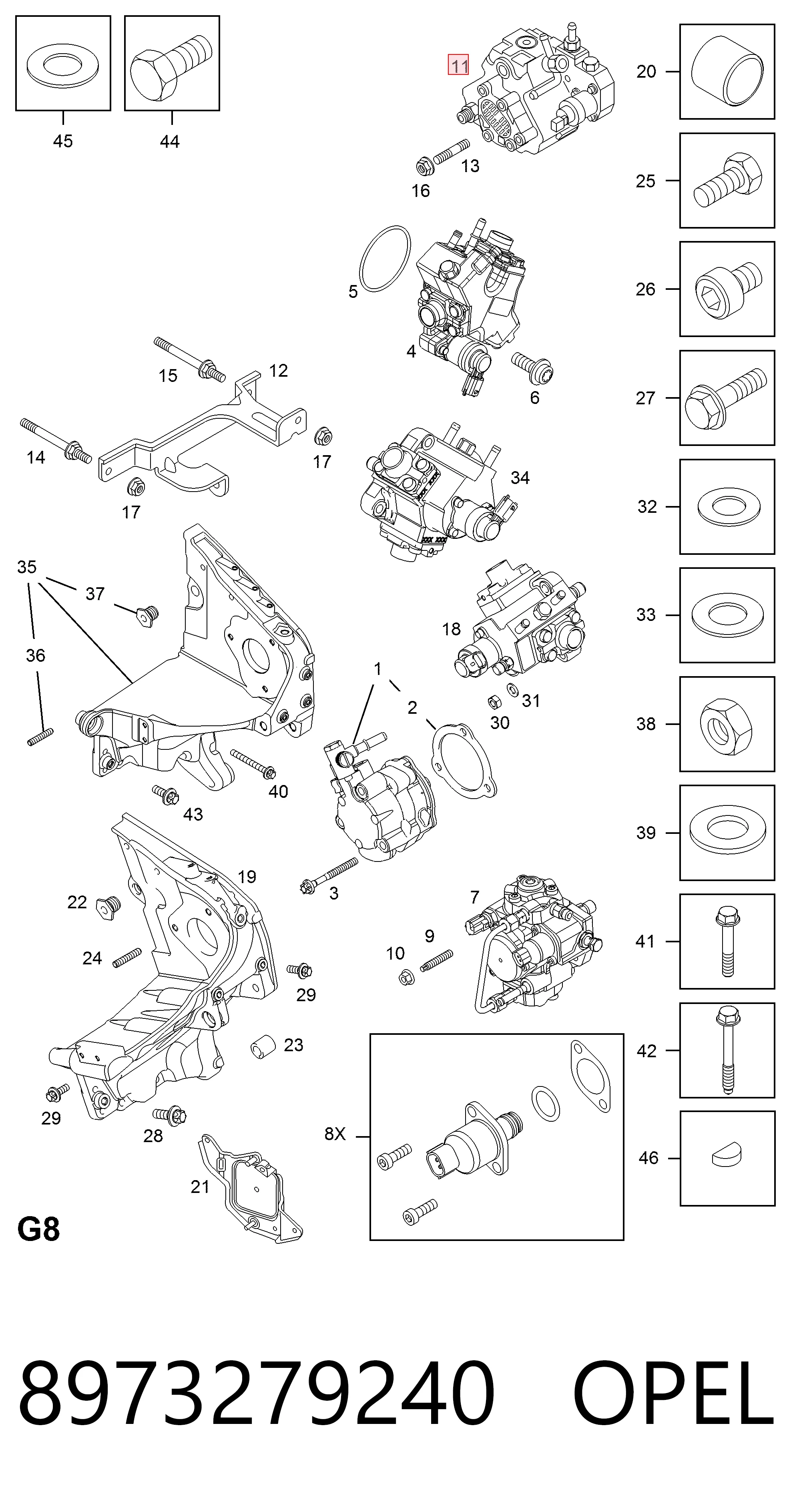 Opel Astra  (1998 - 2009) Yüksek basınçlı yakıt pompası 