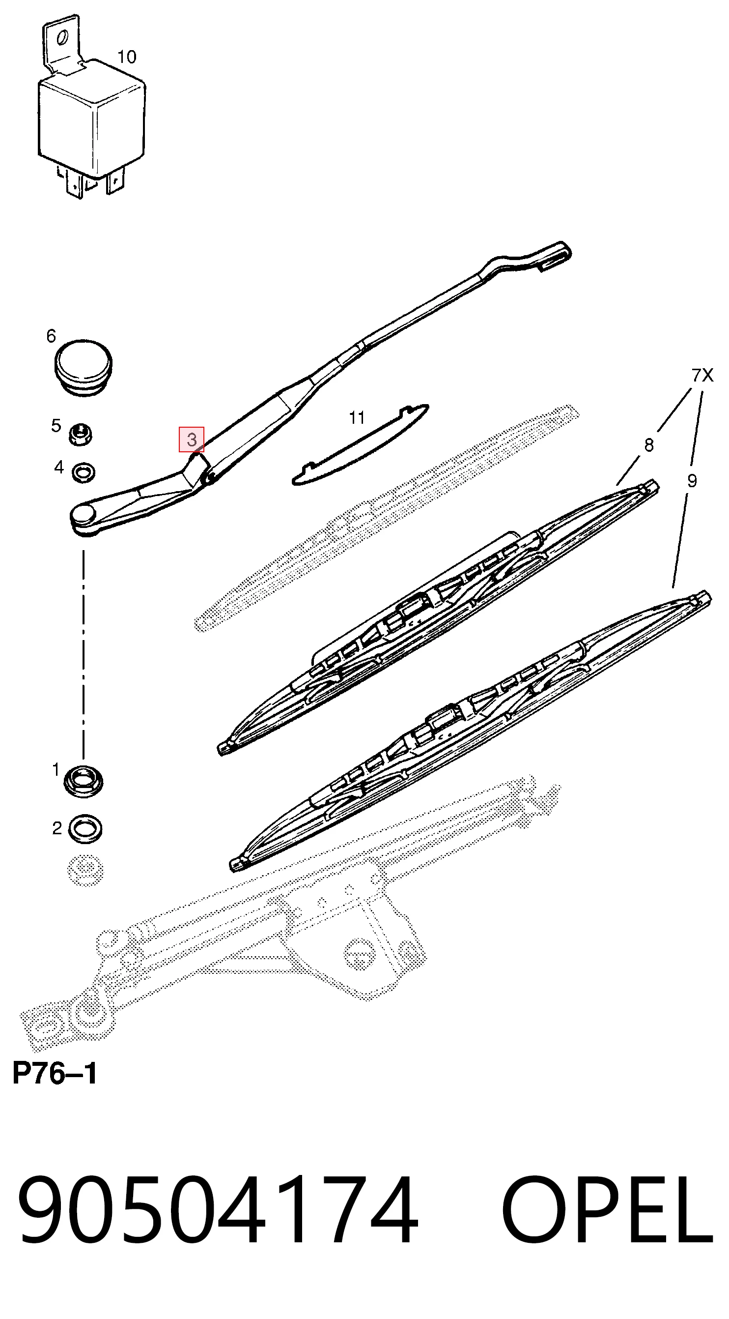 Opel Vectra  (1995 - 2002) Ön cam silecek kolu fiyatı