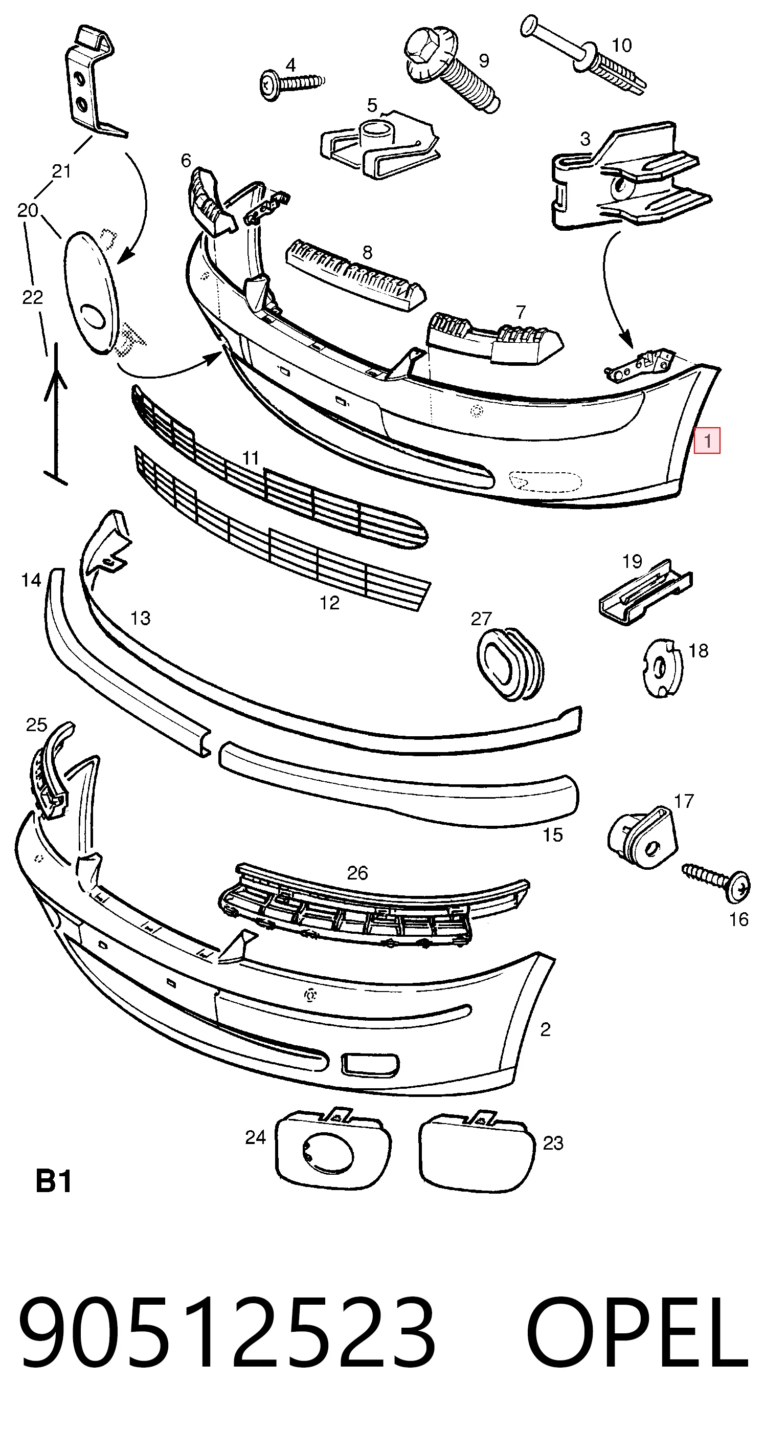 Opel Vectra  (1995 - 2002) Ön tampon satın al