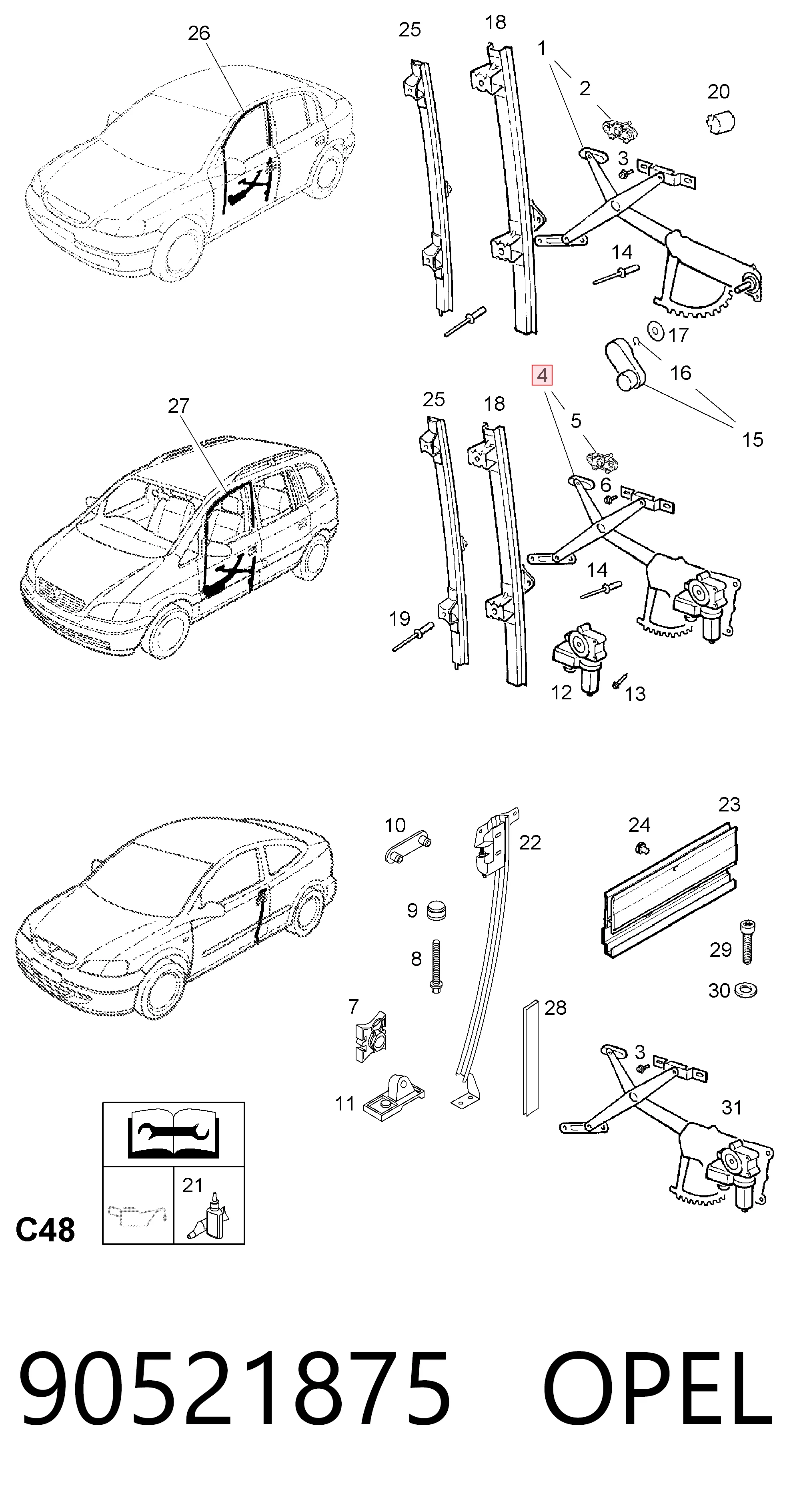 Opel Astra G Sol Ön cam krikosu Türkiye fiyatı