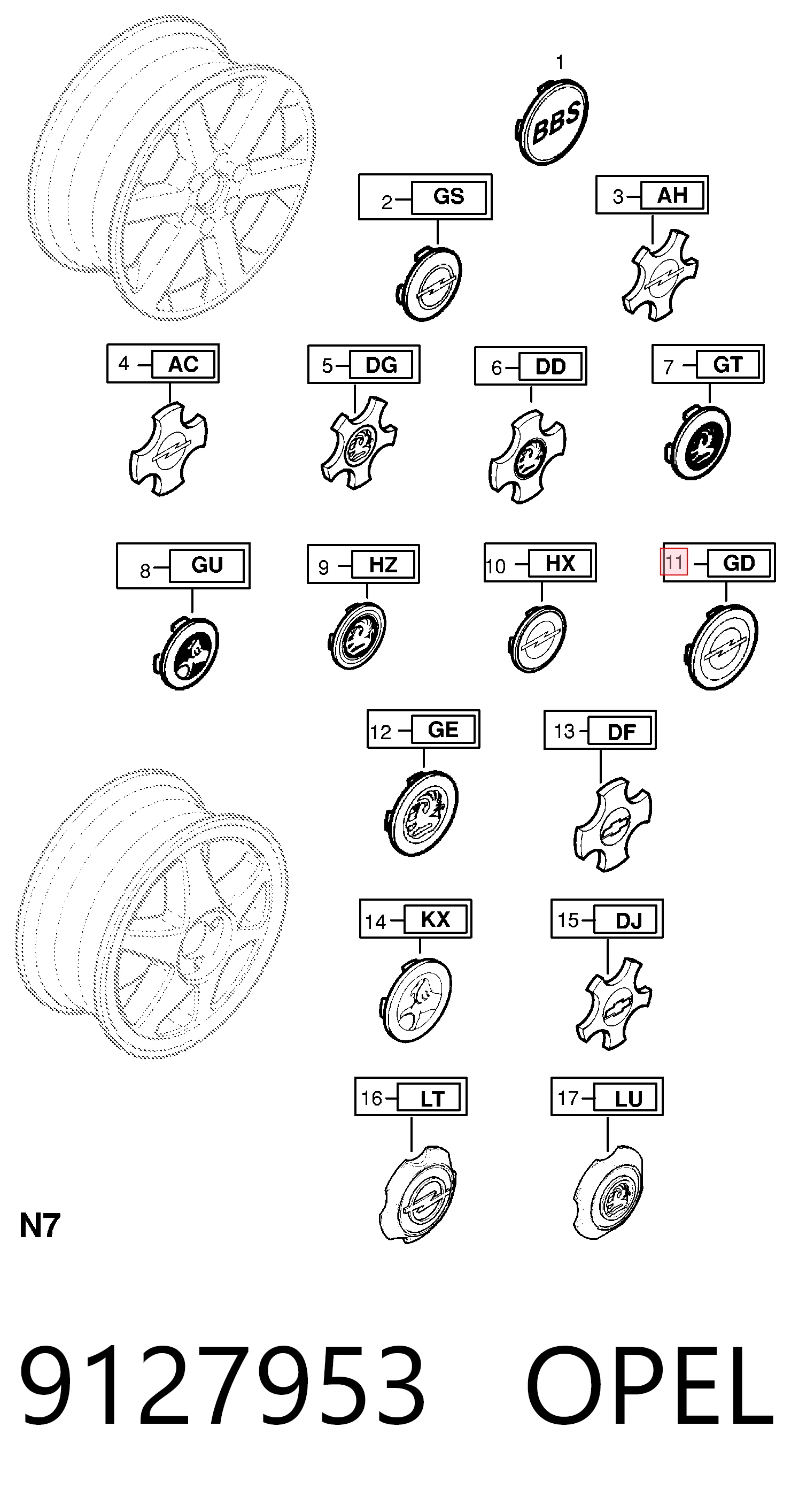 Opel Corsa  (2000 - 2006) Jant kapağı satın al