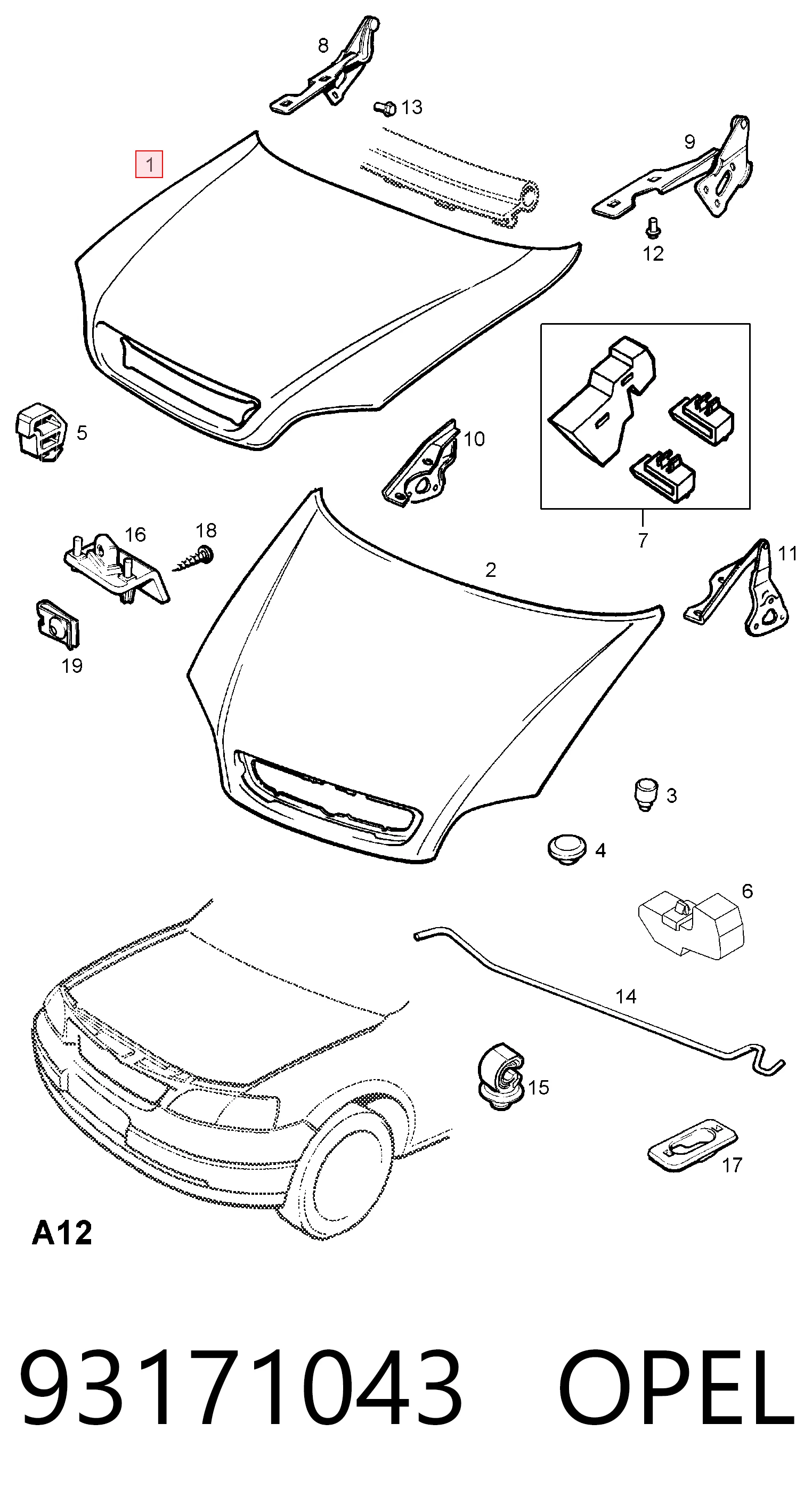 Opel Astra G Kaput orijinal
