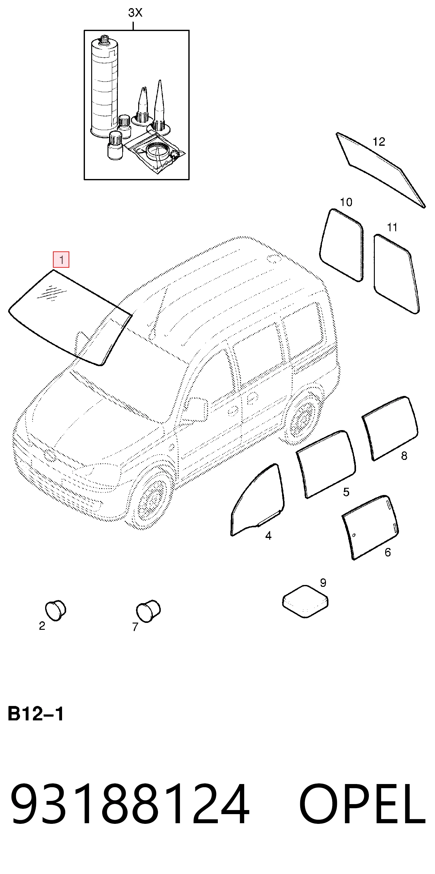 Opel Corsa  (2000 - 2006) Ön cam fiyatı