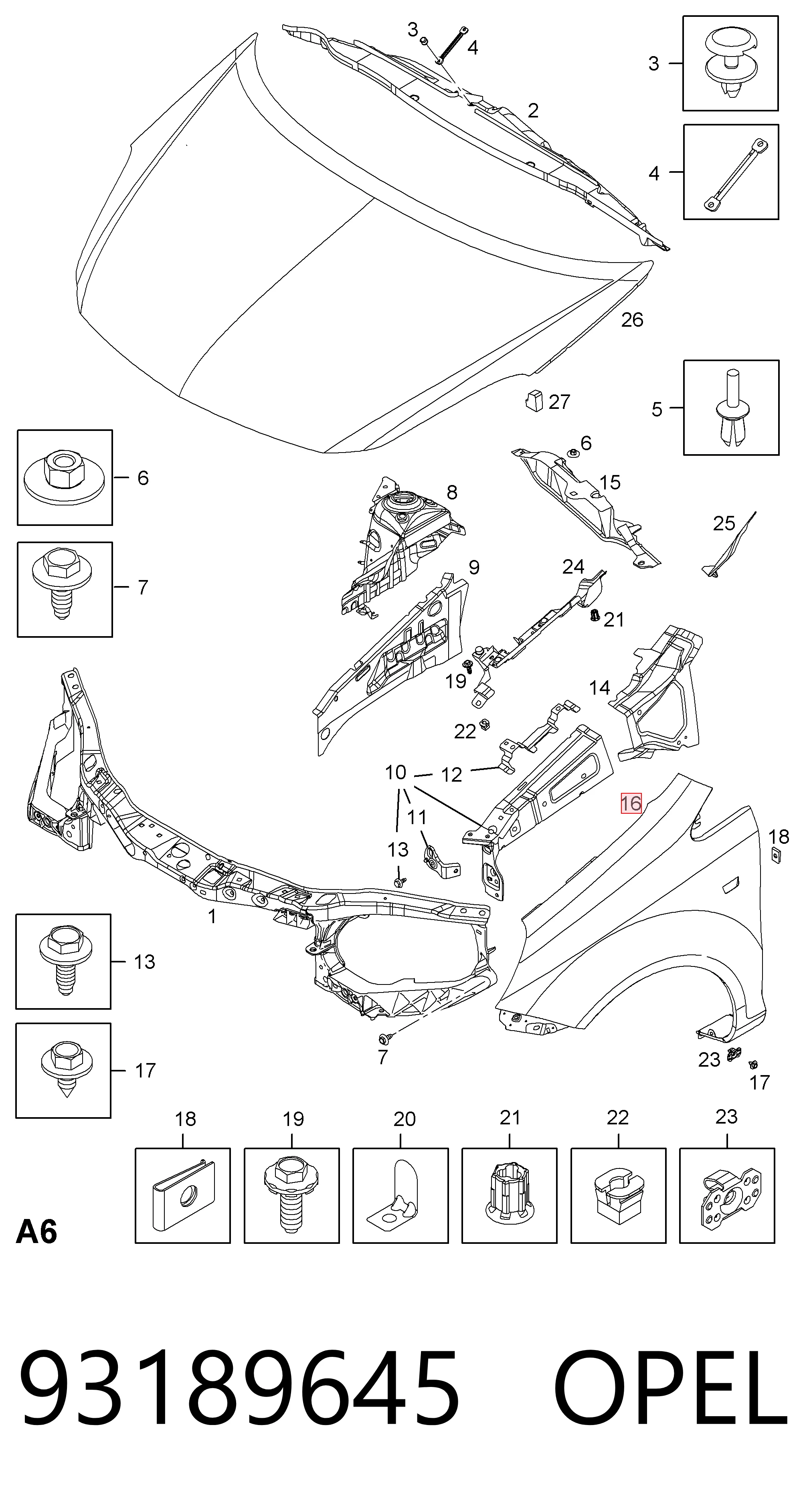Opel Corsa  (2006 - 2015) Sol ön çamurluk satın al