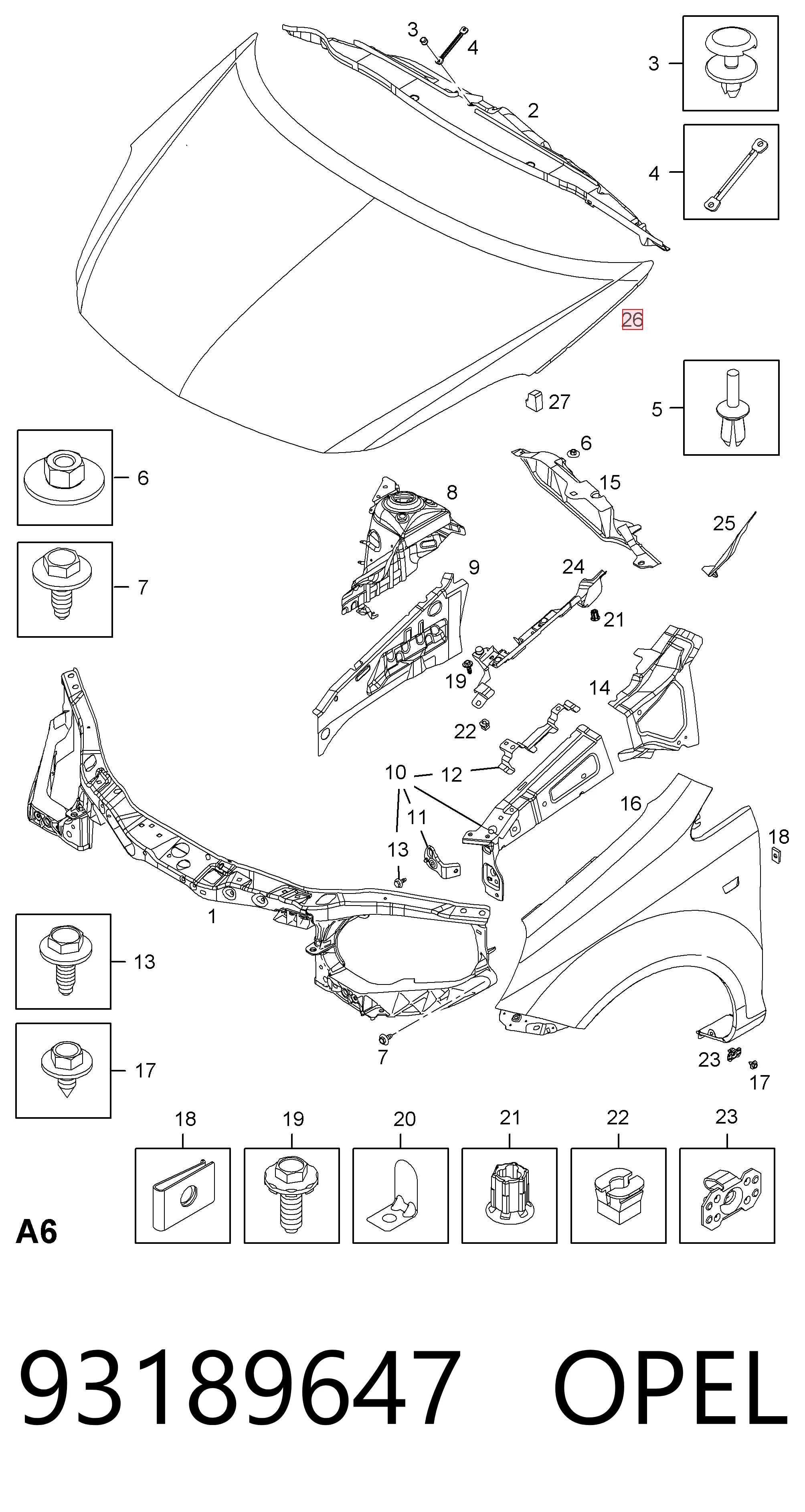 Opel Corsa D Kaput orijinal