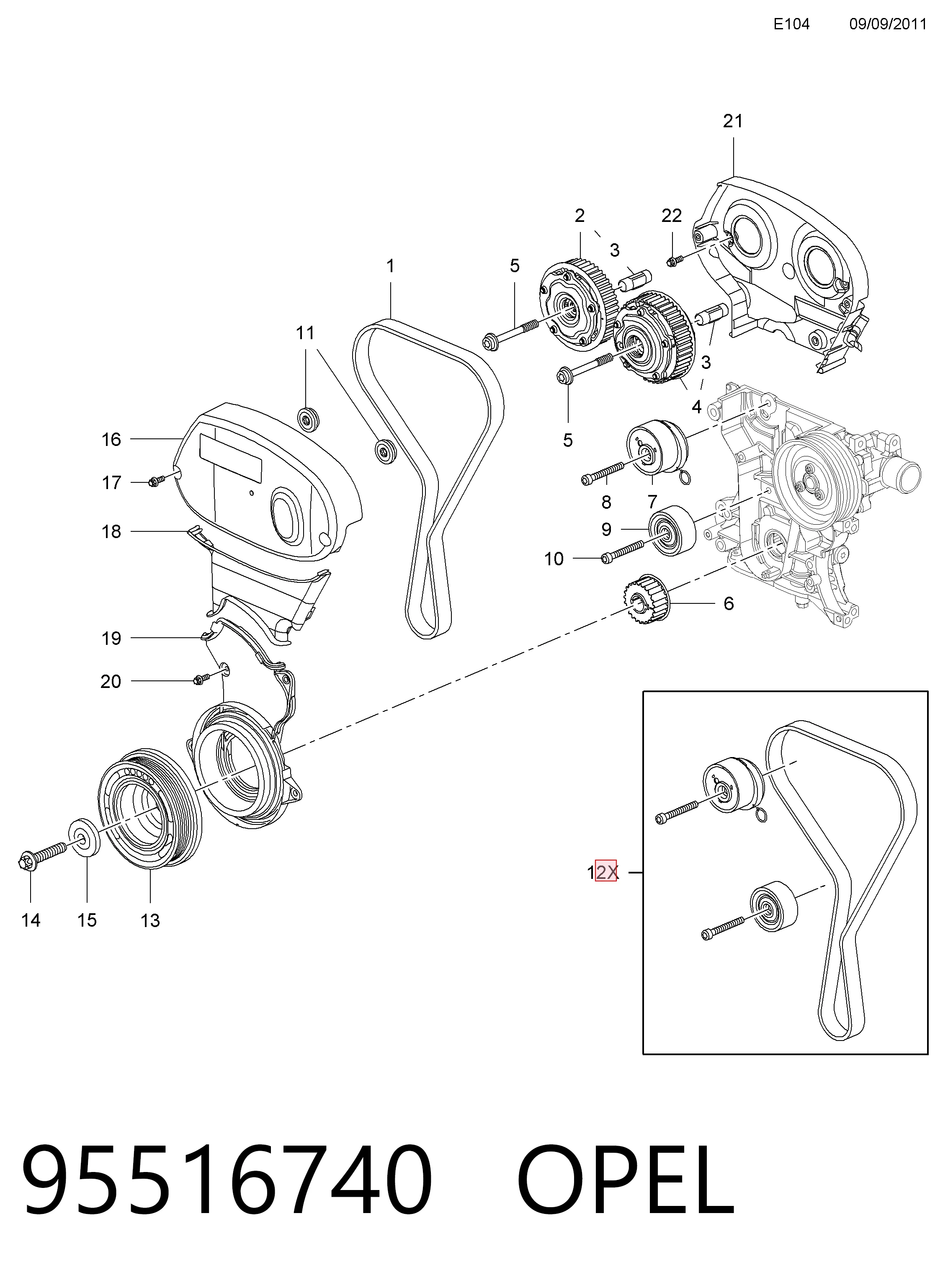 Opel Corsa D Triger set