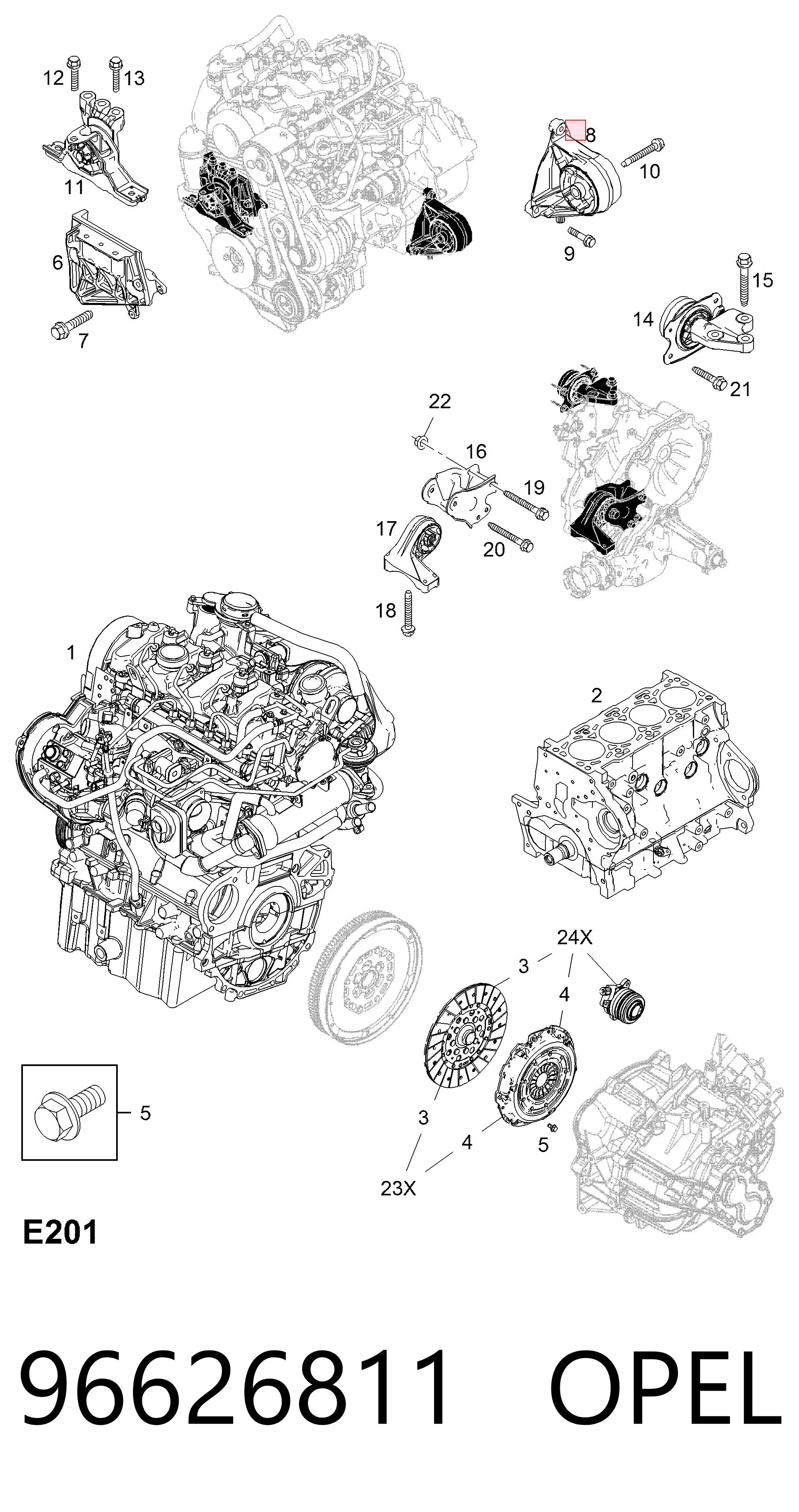 Chevrolet Captiva I (2006 - 2010) Ön motor takozu 