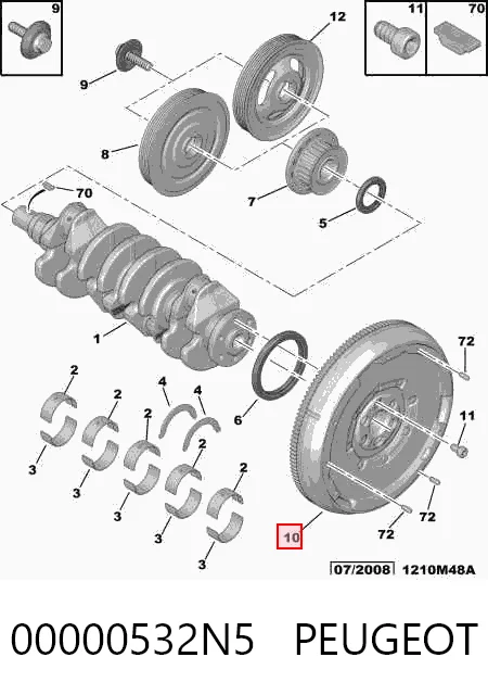 Citroen C4  (2006 - 2013) Motor volanı 