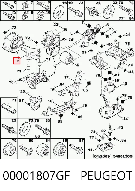 Citroen C4 GRAND PICASSO I Sağ Motor Kulağı