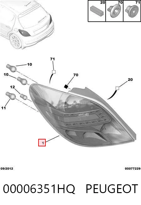 Peugeot 207 Sağ stop lambası