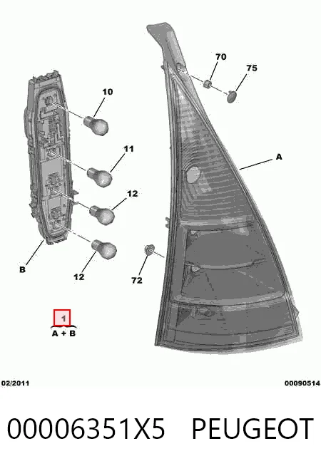 C3 I hatchback (FC) (2002 - 2009) Sağ stop lambası
