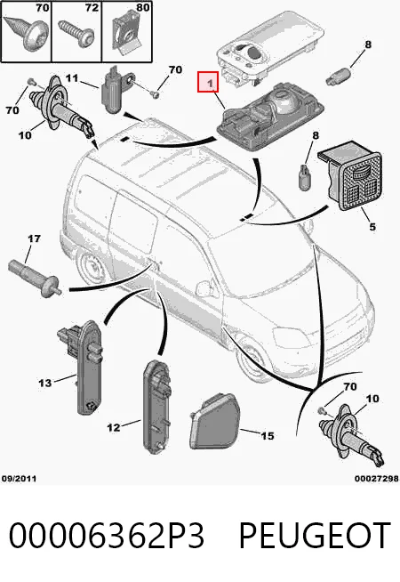 Citroen Berlingo  Tavan lambası fiyatı