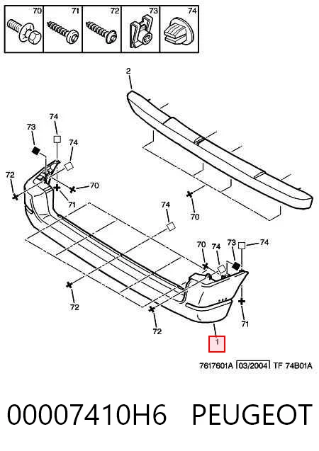 Citroen Berlingo  (1996 - 2008) Arka tampon 