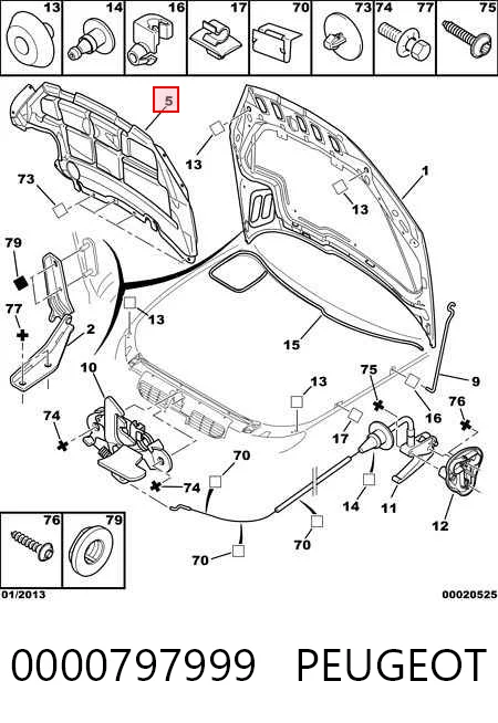 Peugeot 206  (1998 - 2008) Kaput yalıtımı fiyatı