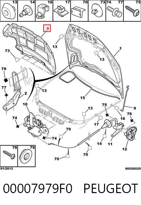 Peugeot 206  Kaput keçesi