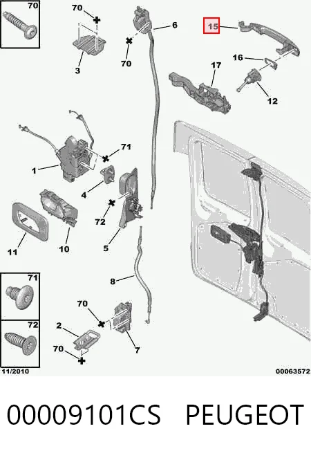 Peugeot 207  (2006 - 2015) Ön sol dış kapı kolu fiyatları
