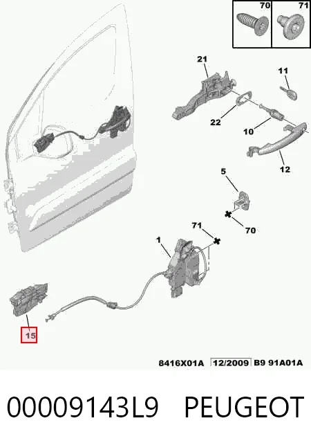C4 GRAND PICASSO I minivan (UA) (2006 - 2013) Ön sol iç kapı kolu