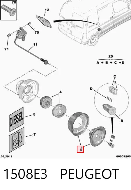 Citroen Berlingo  (1996 - 2008) Yakıt deposu kapağı satın al